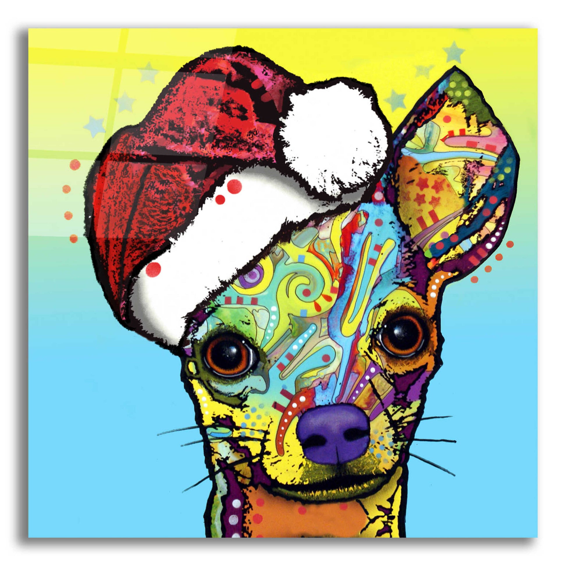 Epic Art 'Chihuahua Christmas' by Dean Russo, Acrylic Glass Wall Art,12x12