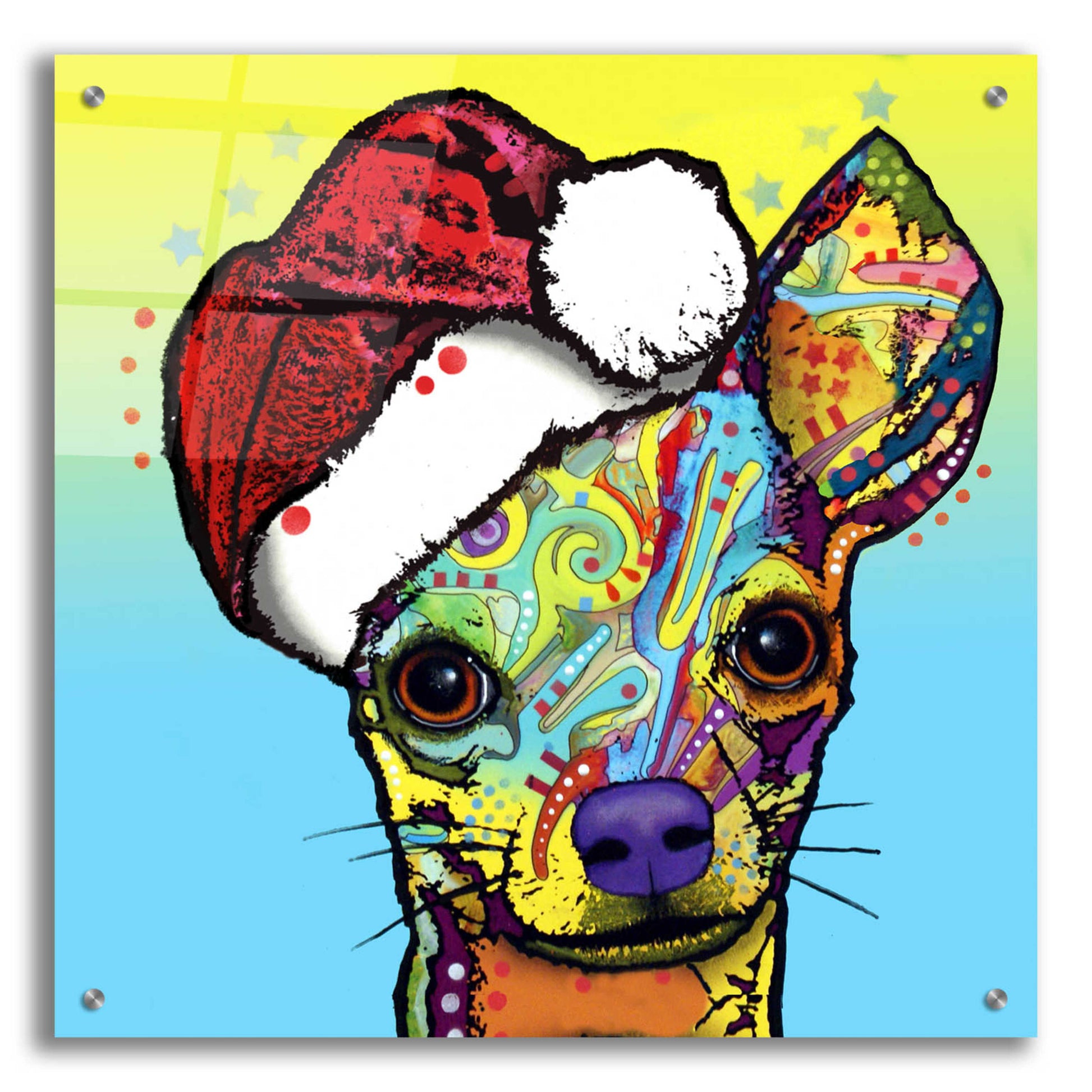 Epic Art 'Chihuahua Christmas' by Dean Russo, Acrylic Glass Wall Art,24x24