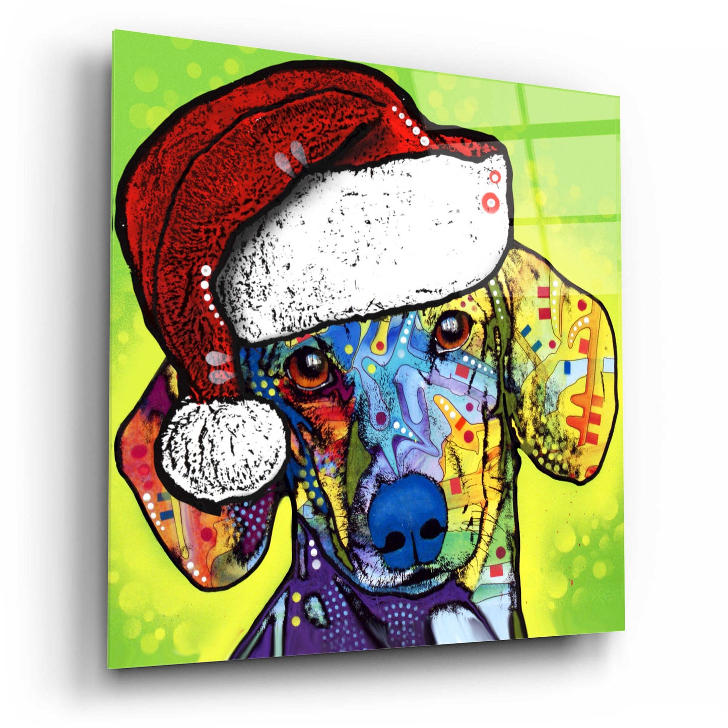 Epic Art 'Dachshund Christmas' by Dean Russo, Acrylic Glass Wall Art,12x12