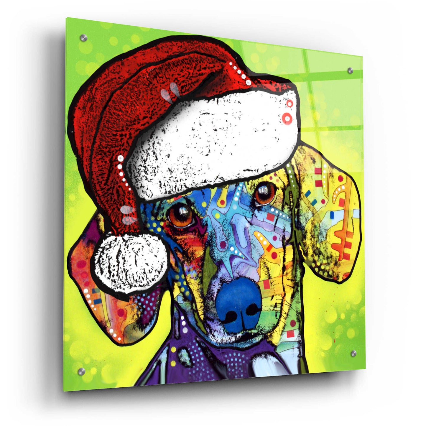 Epic Art 'Dachshund Christmas' by Dean Russo, Acrylic Glass Wall Art,24x24