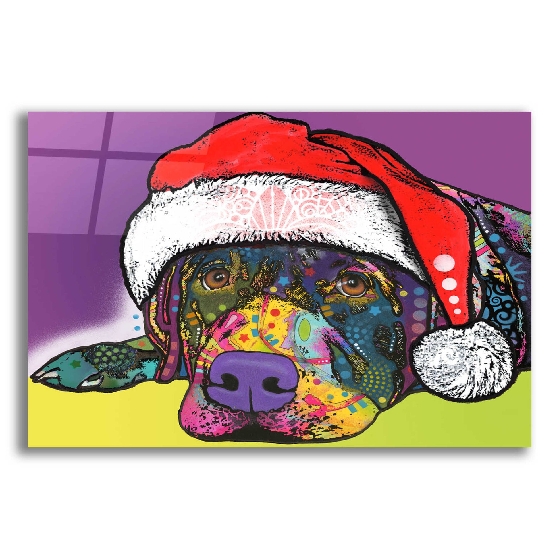 Epic Art 'Savvy Labrador Christmas' by Dean Russo, Acrylic Glass Wall Art,16x12