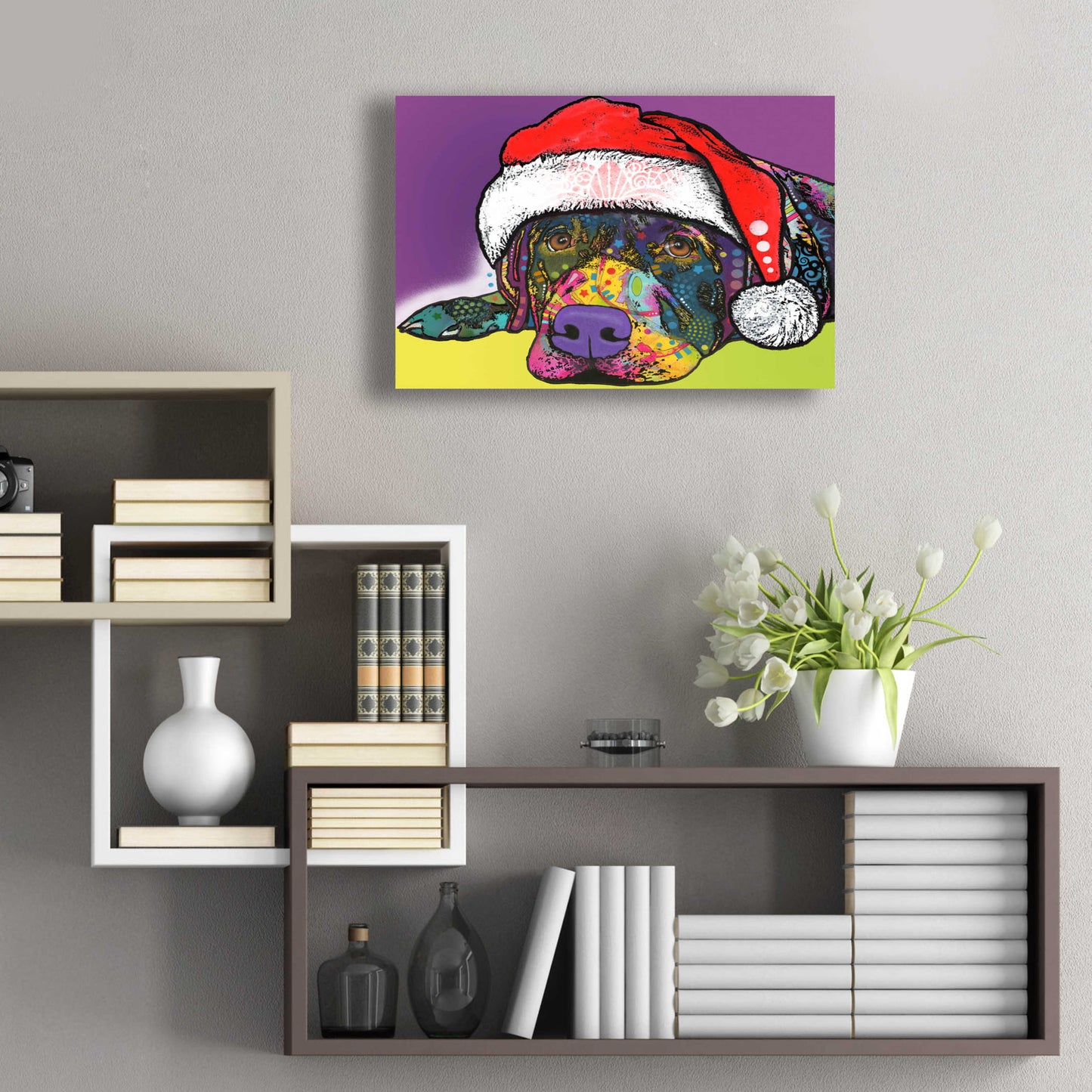 Epic Art 'Savvy Labrador Christmas' by Dean Russo, Acrylic Glass Wall Art,24x16