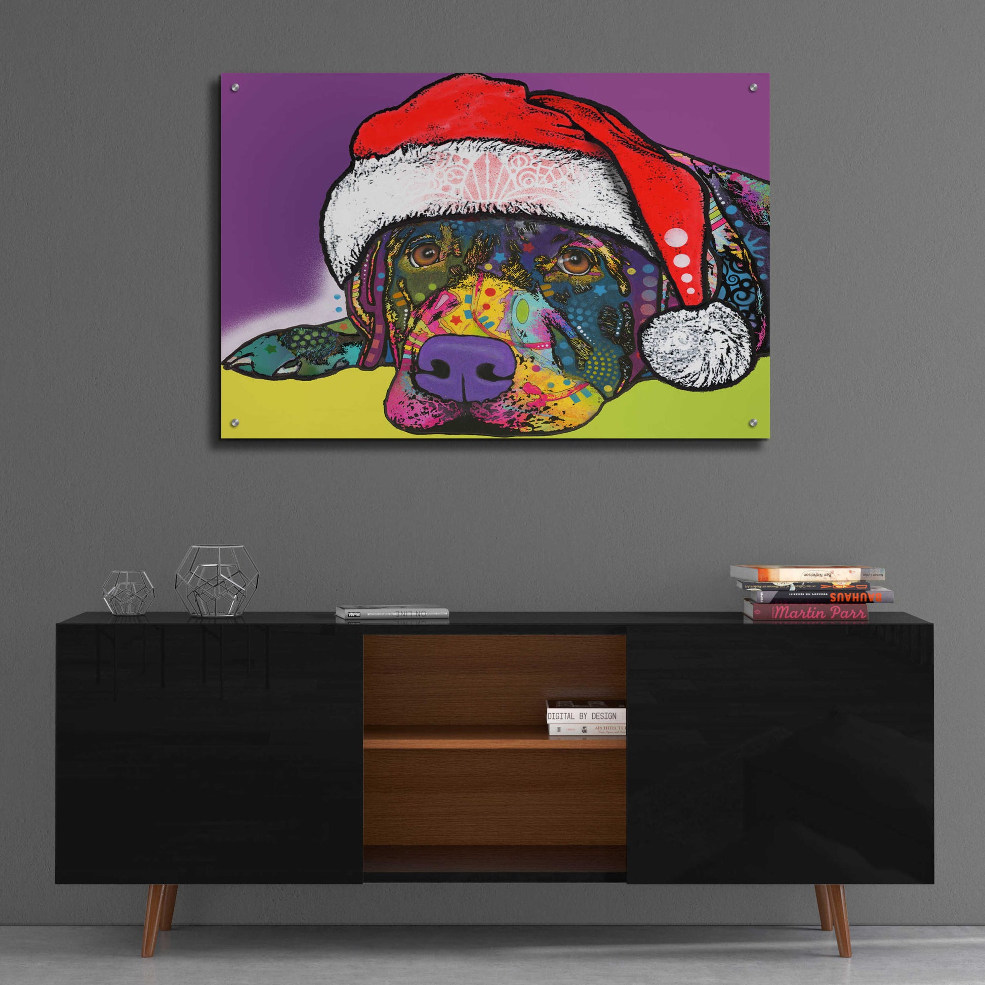 Epic Art 'Savvy Labrador Christmas' by Dean Russo, Acrylic Glass Wall Art,36x24