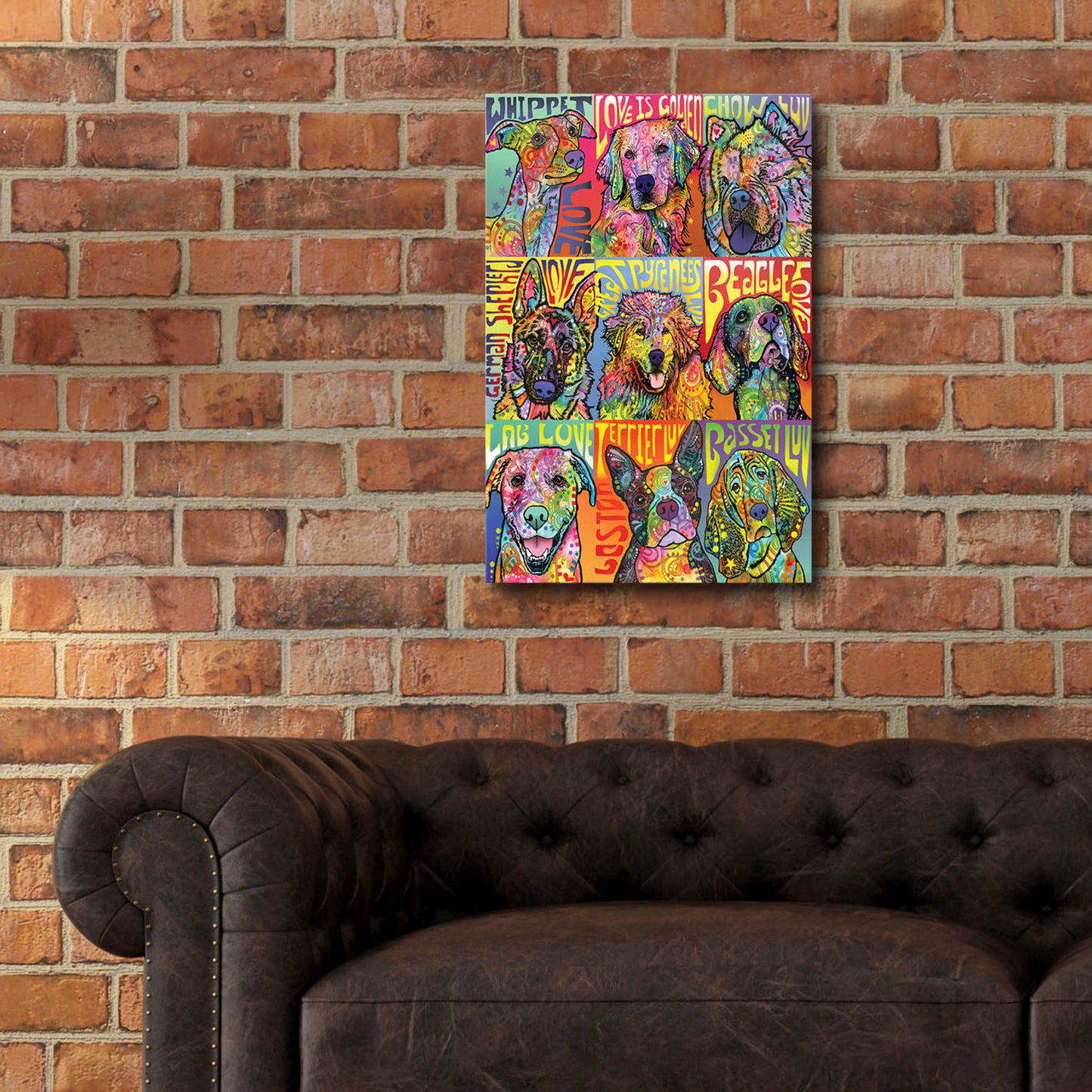 Epic Art 'Nine Up of Dogs' by Dean Russo, Acrylic Glass Wall Art,16x24