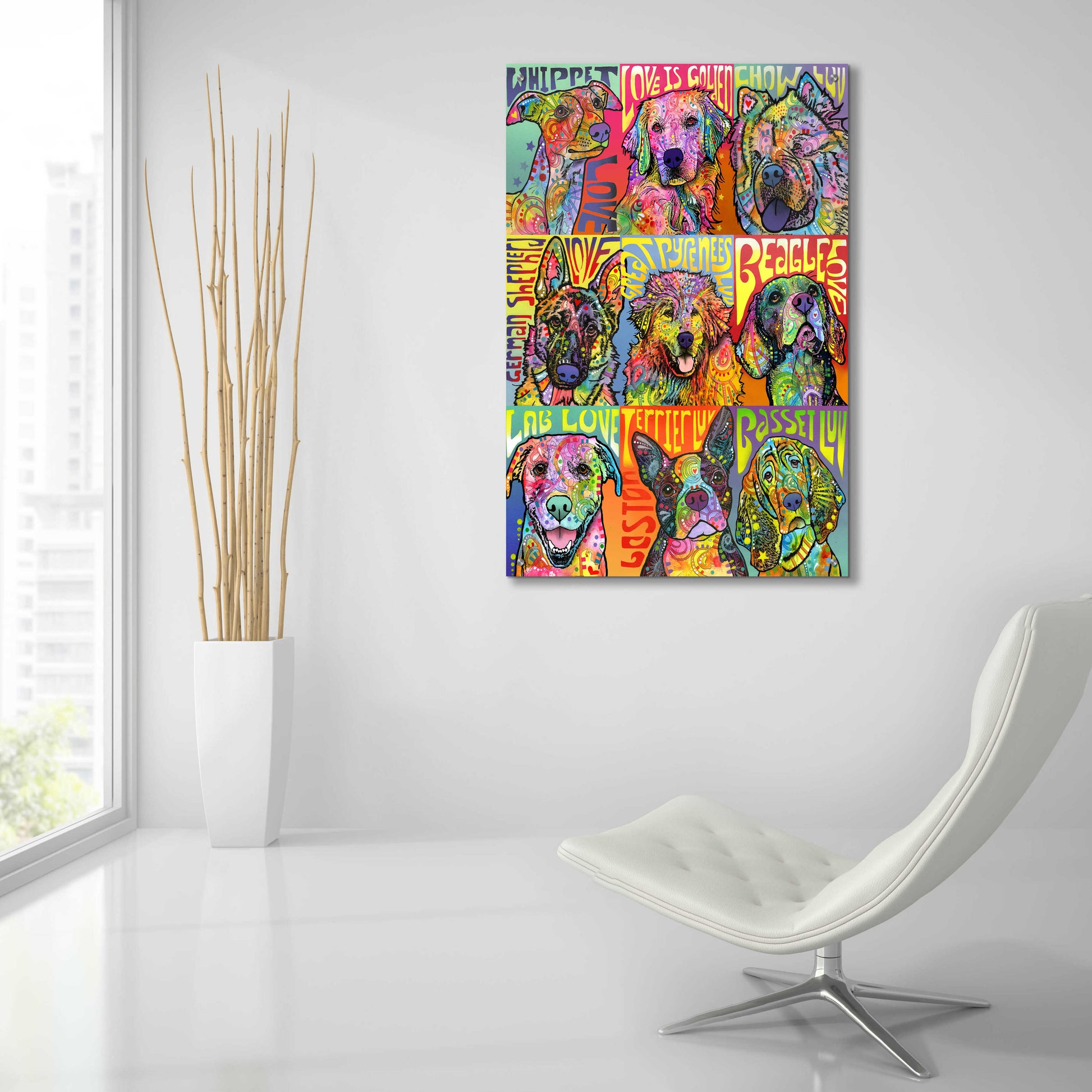 Epic Art 'Nine Up of Dogs' by Dean Russo, Acrylic Glass Wall Art,24x36