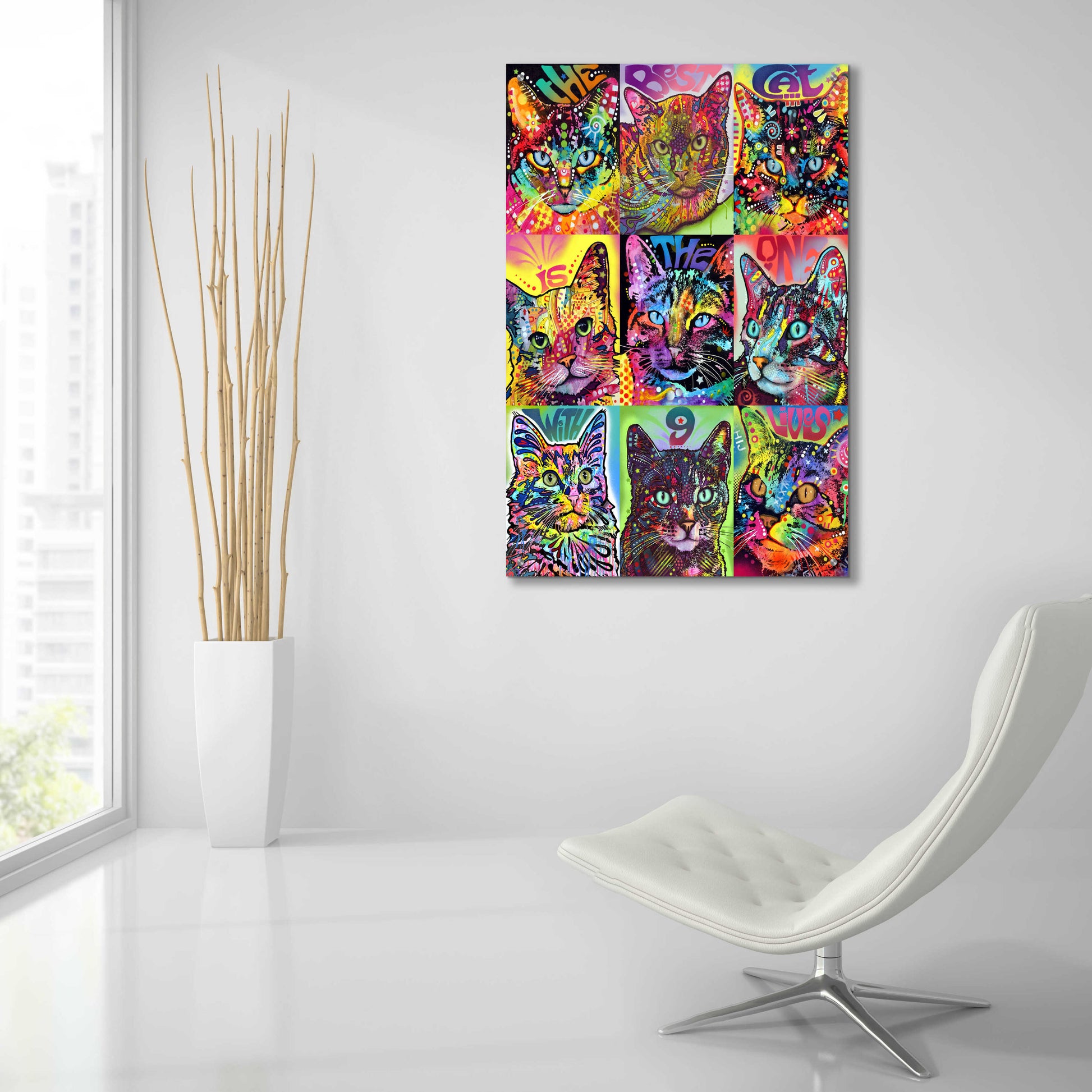 Epic Art 'Nine Up of Cats' by Dean Russo, Acrylic Glass Wall Art,24x36