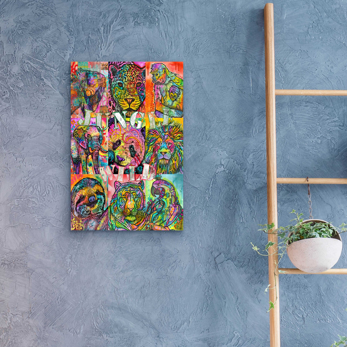 Epic Art 'Nine Up of Jungle Wild' by Dean Russo, Acrylic Glass Wall Art,16x24