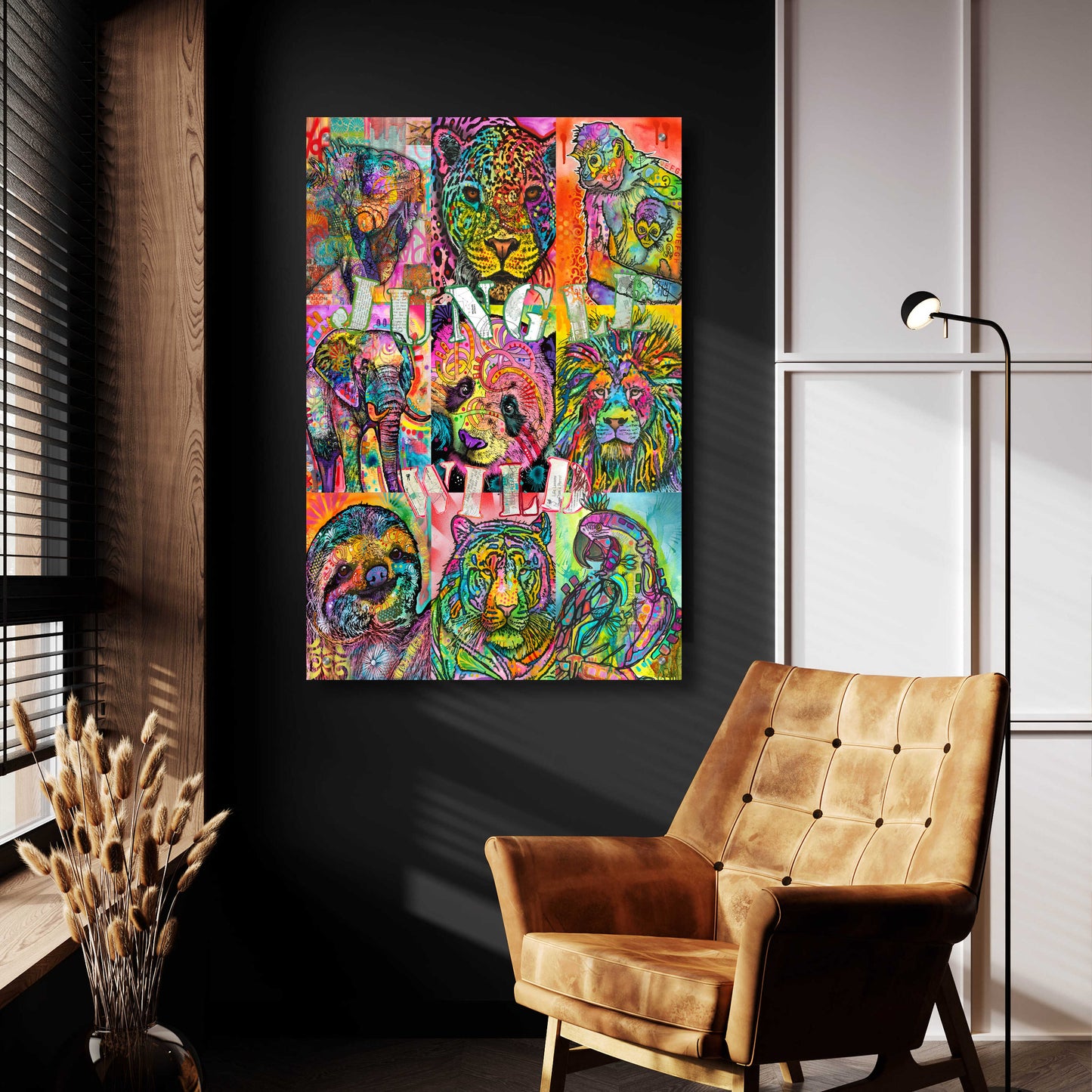 Epic Art 'Nine Up of Jungle Wild' by Dean Russo, Acrylic Glass Wall Art,24x36