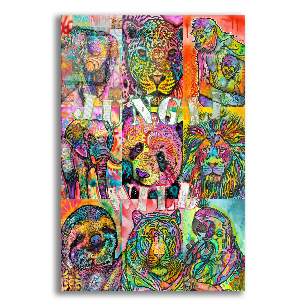 Epic Art 'Nine Up of Jungle Wild' by Dean Russo, Acrylic Glass Wall Art