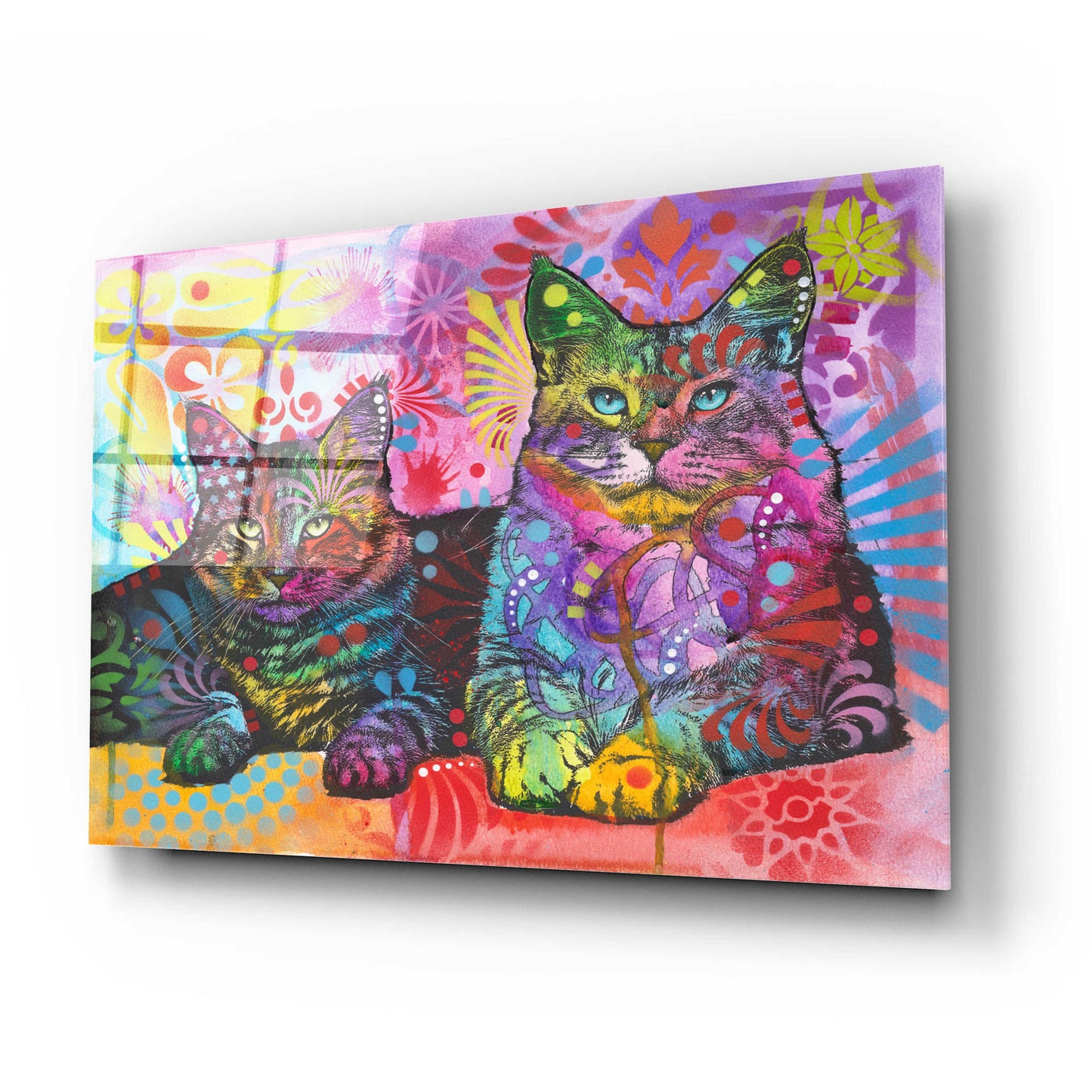 Epic Art '2 Cats' by Dean Russo, Acrylic Glass Wall Art,24x16