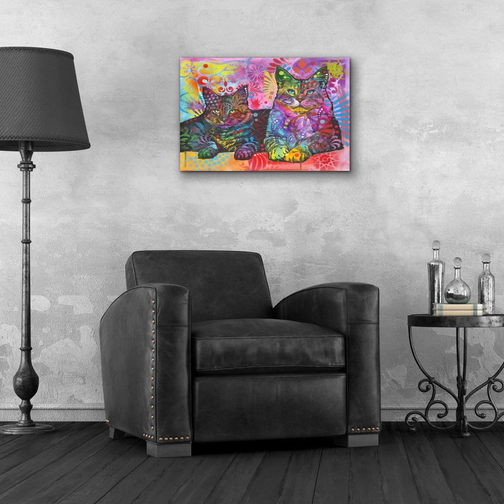 Epic Art '2 Cats' by Dean Russo, Acrylic Glass Wall Art,24x16