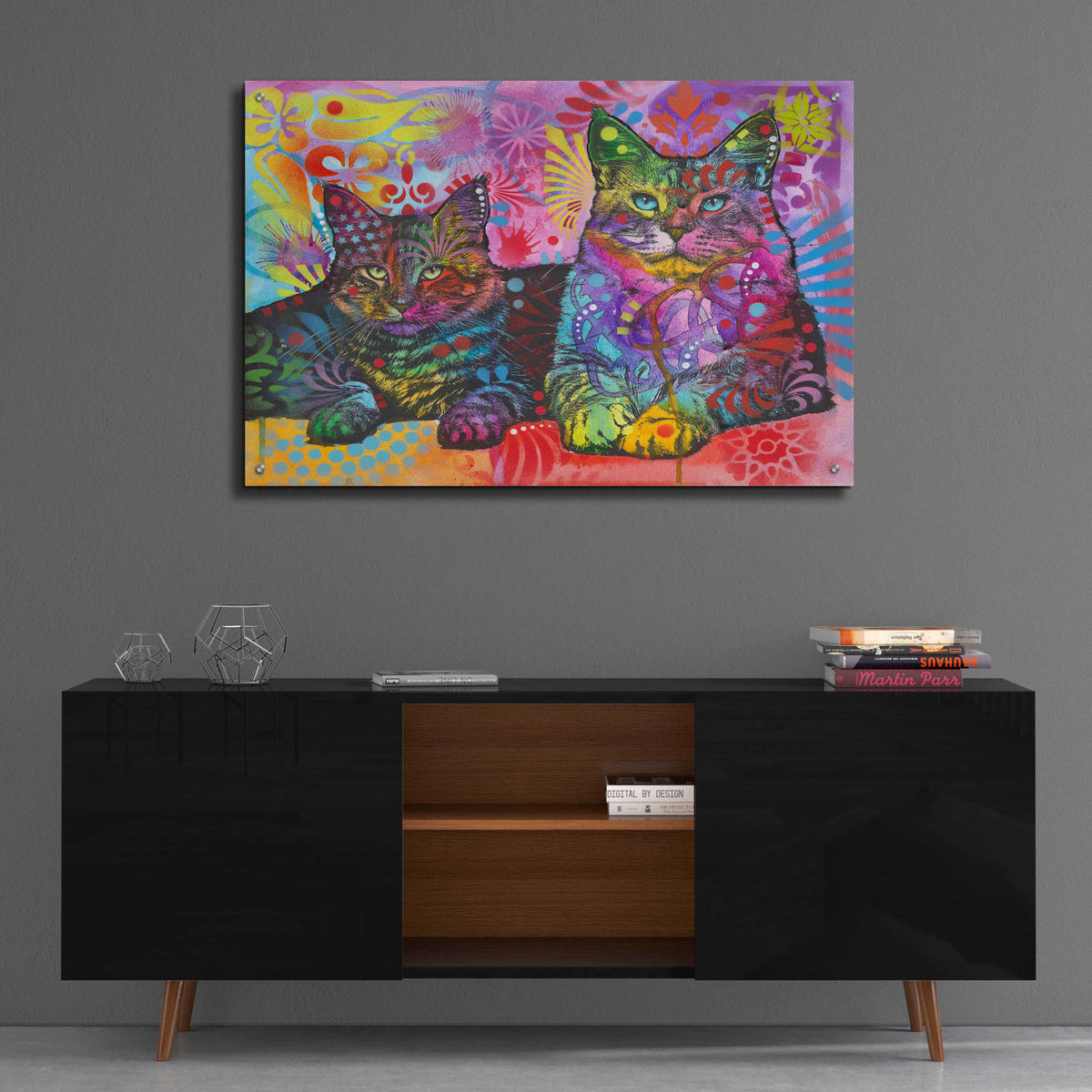 Epic Art '2 Cats' by Dean Russo, Acrylic Glass Wall Art,36x24