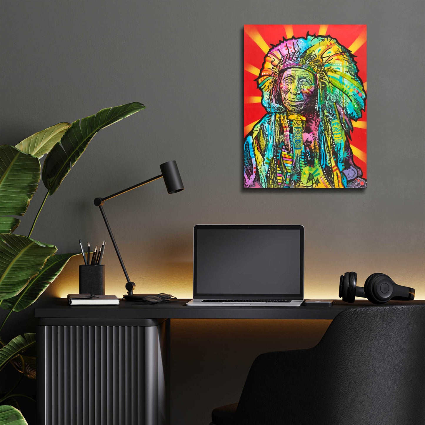 Epic Art 'Native American I' by Dean Russo, Acrylic Glass Wall Art,12x16