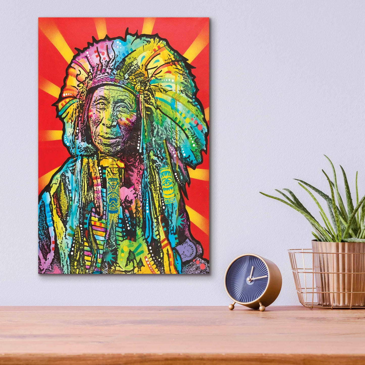 Epic Art 'Native American I' by Dean Russo, Acrylic Glass Wall Art,12x16