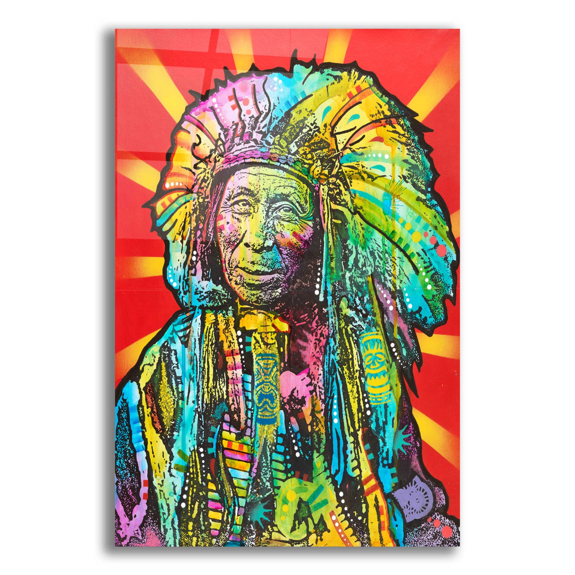 Epic Art 'Native American I' by Dean Russo, Acrylic Glass Wall Art,16x24