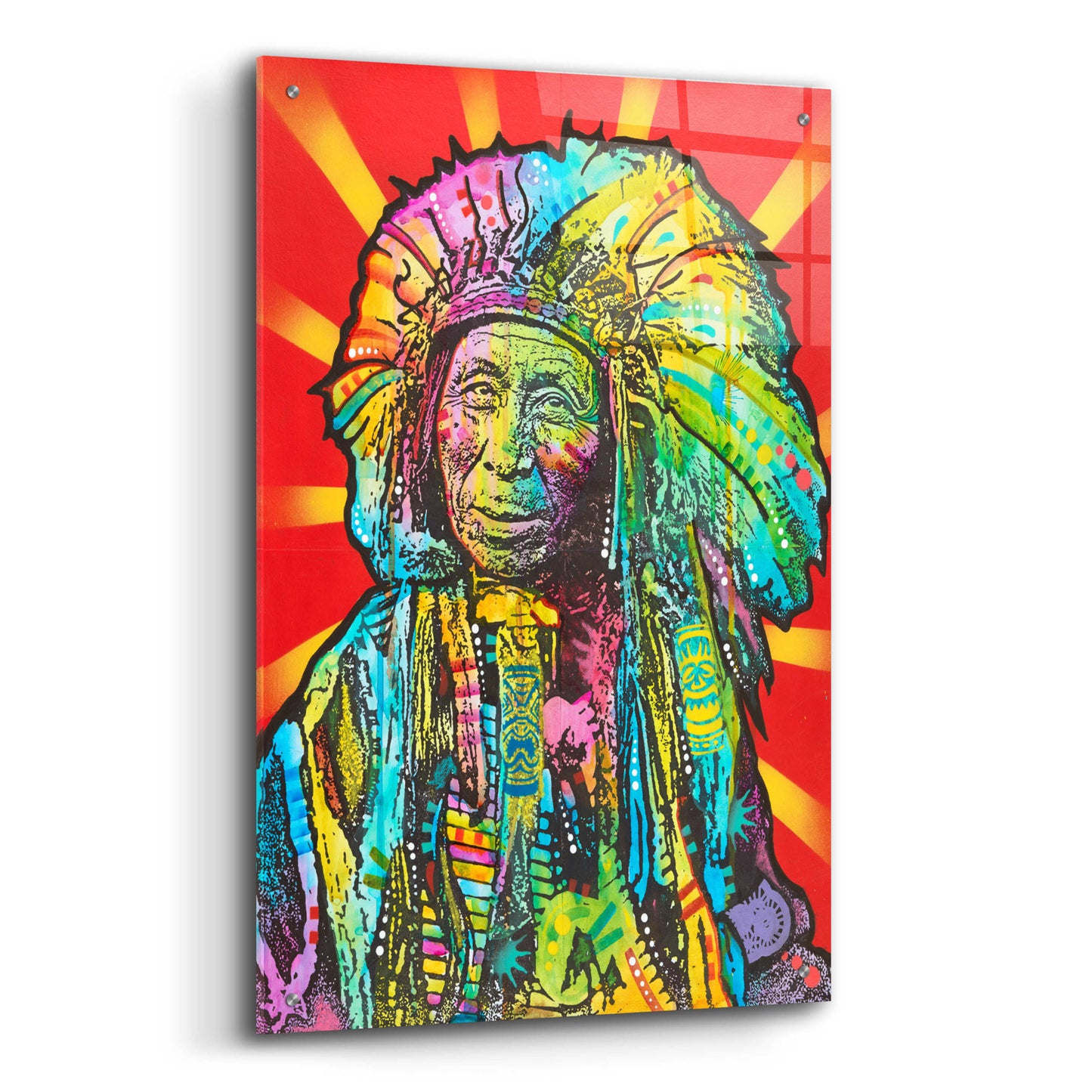 Epic Art 'Native American I' by Dean Russo, Acrylic Glass Wall Art,24x36