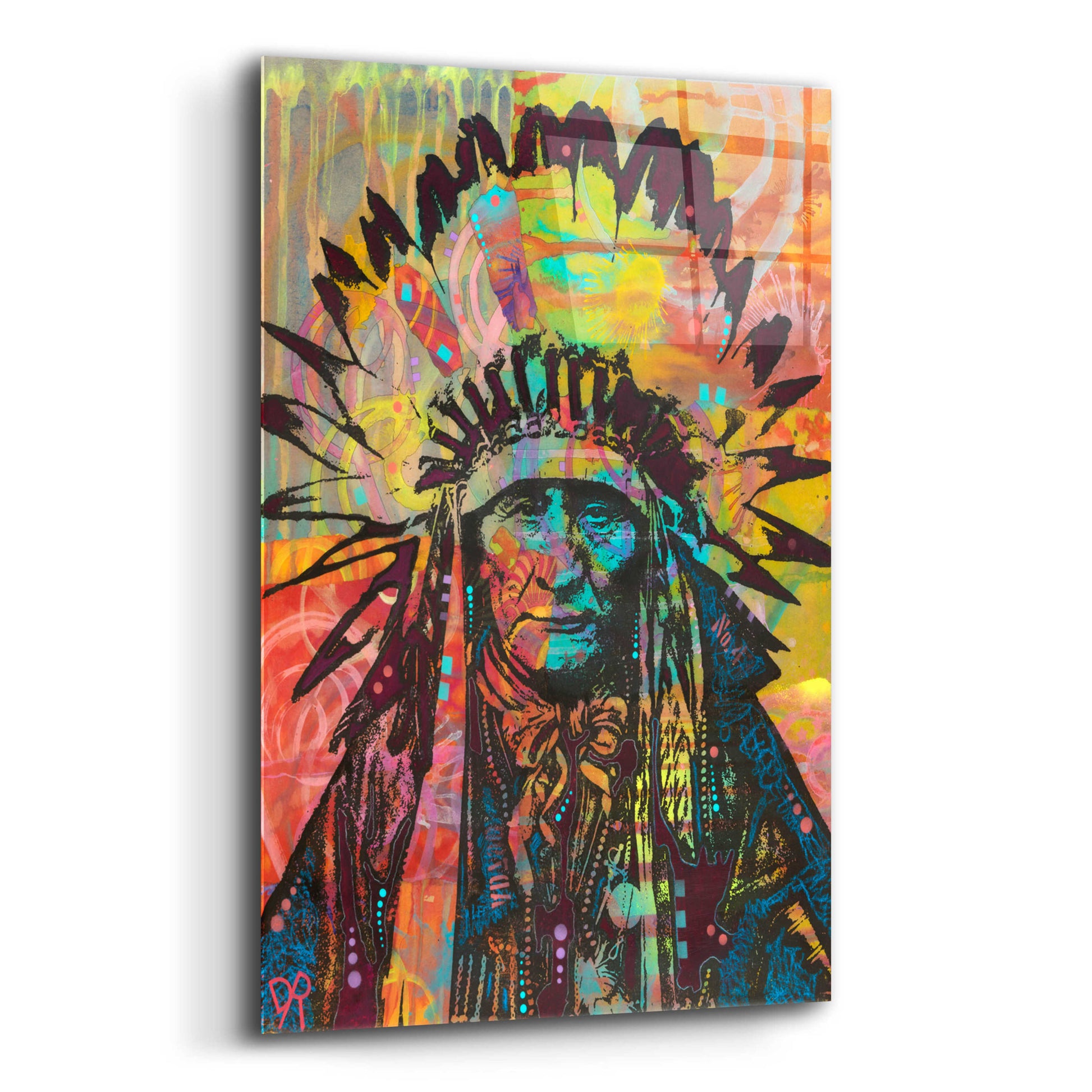 Epic Art 'Native American II' by Dean Russo, Acrylic Glass Wall Art,16x24