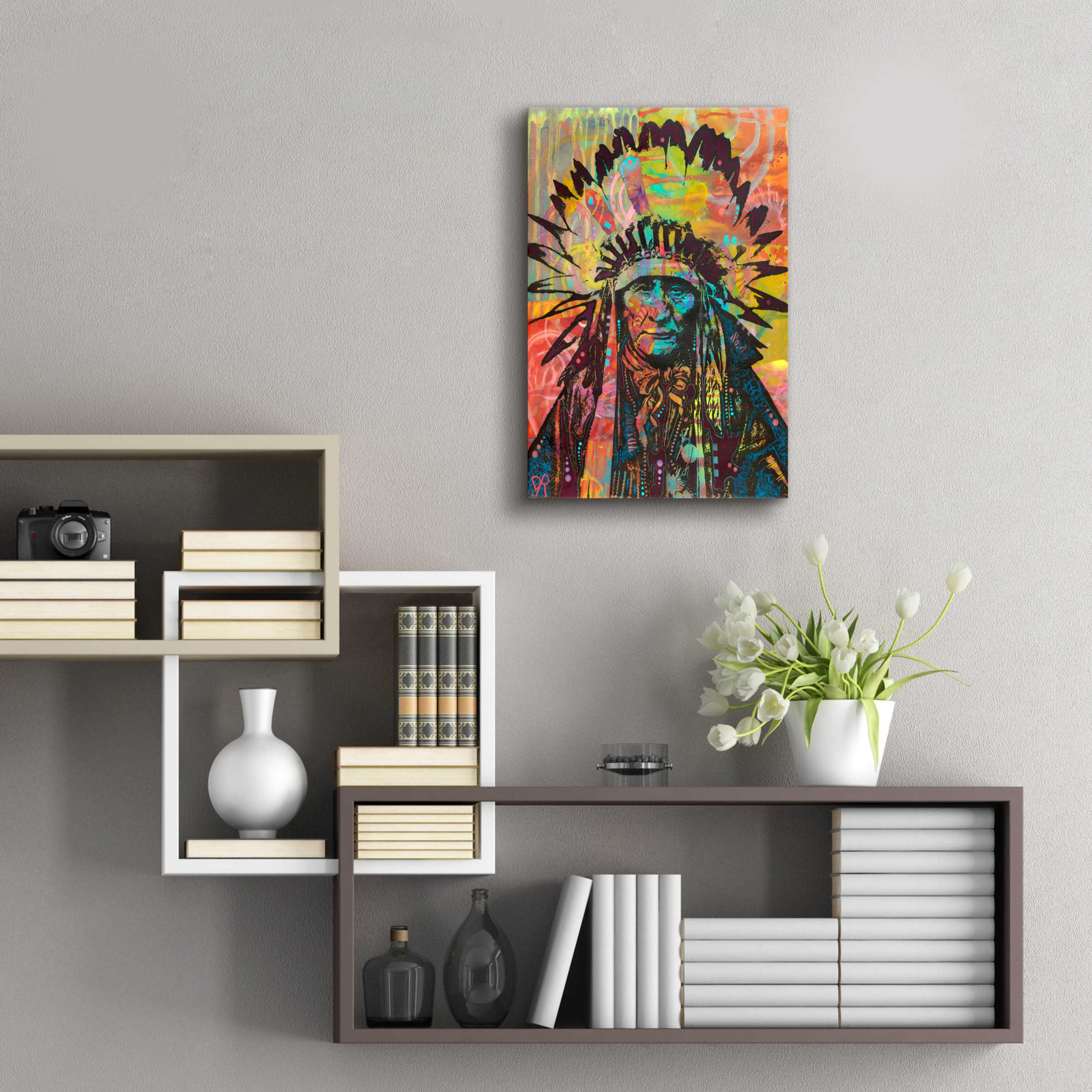 Epic Art 'Native American II' by Dean Russo, Acrylic Glass Wall