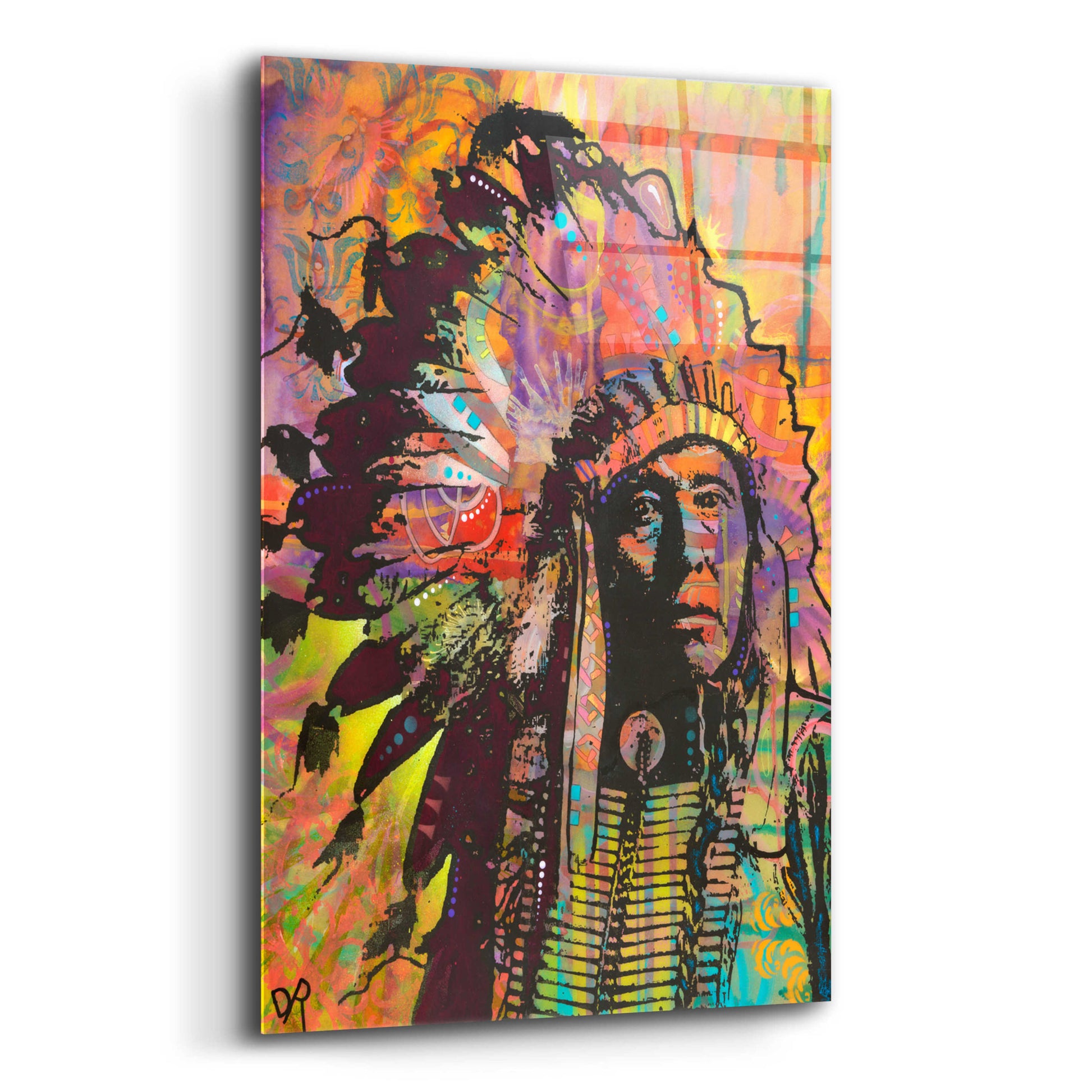 Epic Art 'Native American III' by Dean Russo, Acrylic Glass Wall Art,12x16