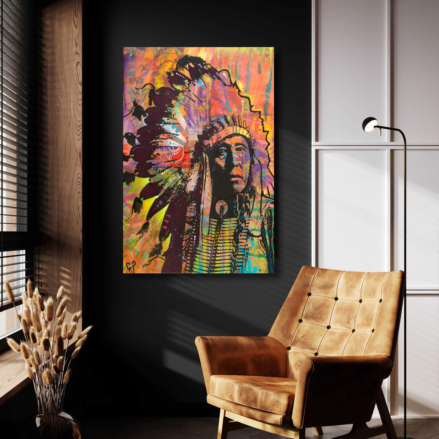 Epic Art 'Native American III' by Dean Russo, Acrylic Glass Wall Art,24x36