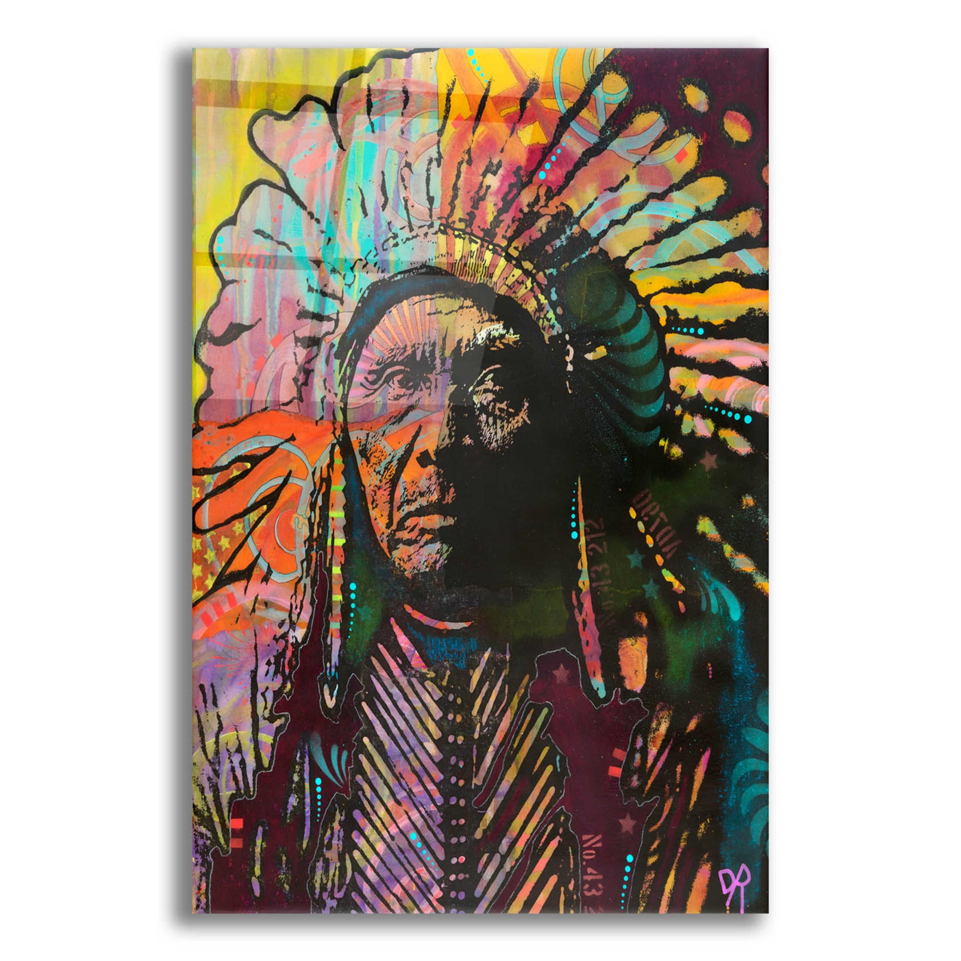 Epic Art 'Native American IV' by Dean Russo, Acrylic Glass Wall Art,12x16