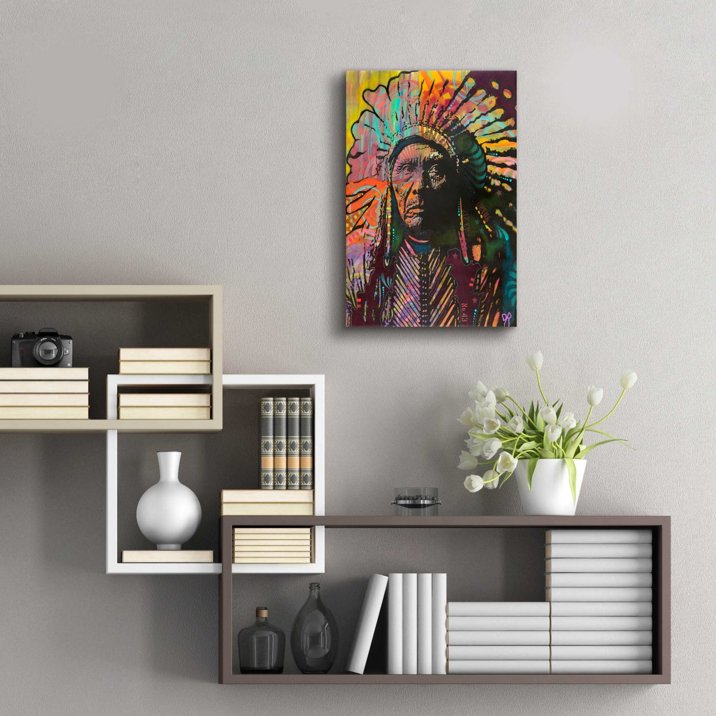 Epic Art 'Native American IV' by Dean Russo, Acrylic Glass Wall Art,16x24