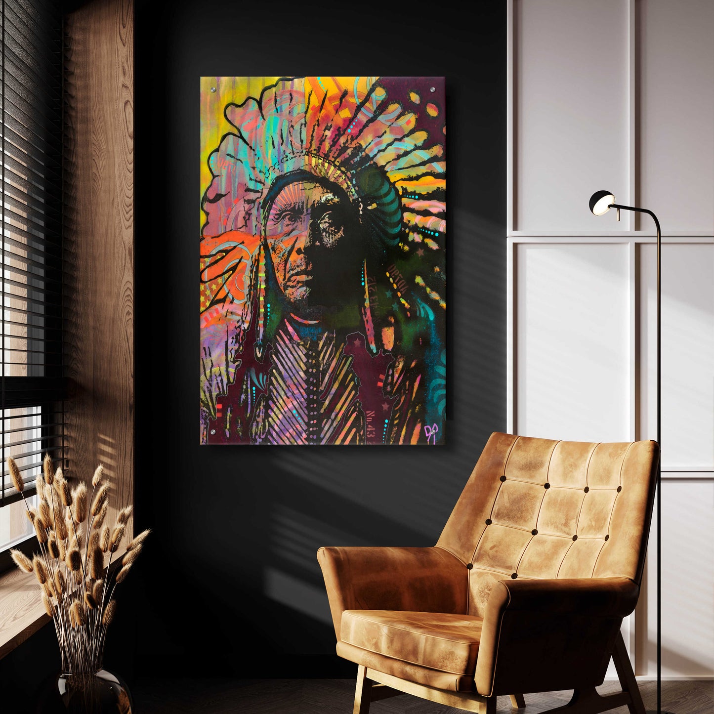 Epic Art 'Native American IV' by Dean Russo, Acrylic Glass Wall Art,24x36