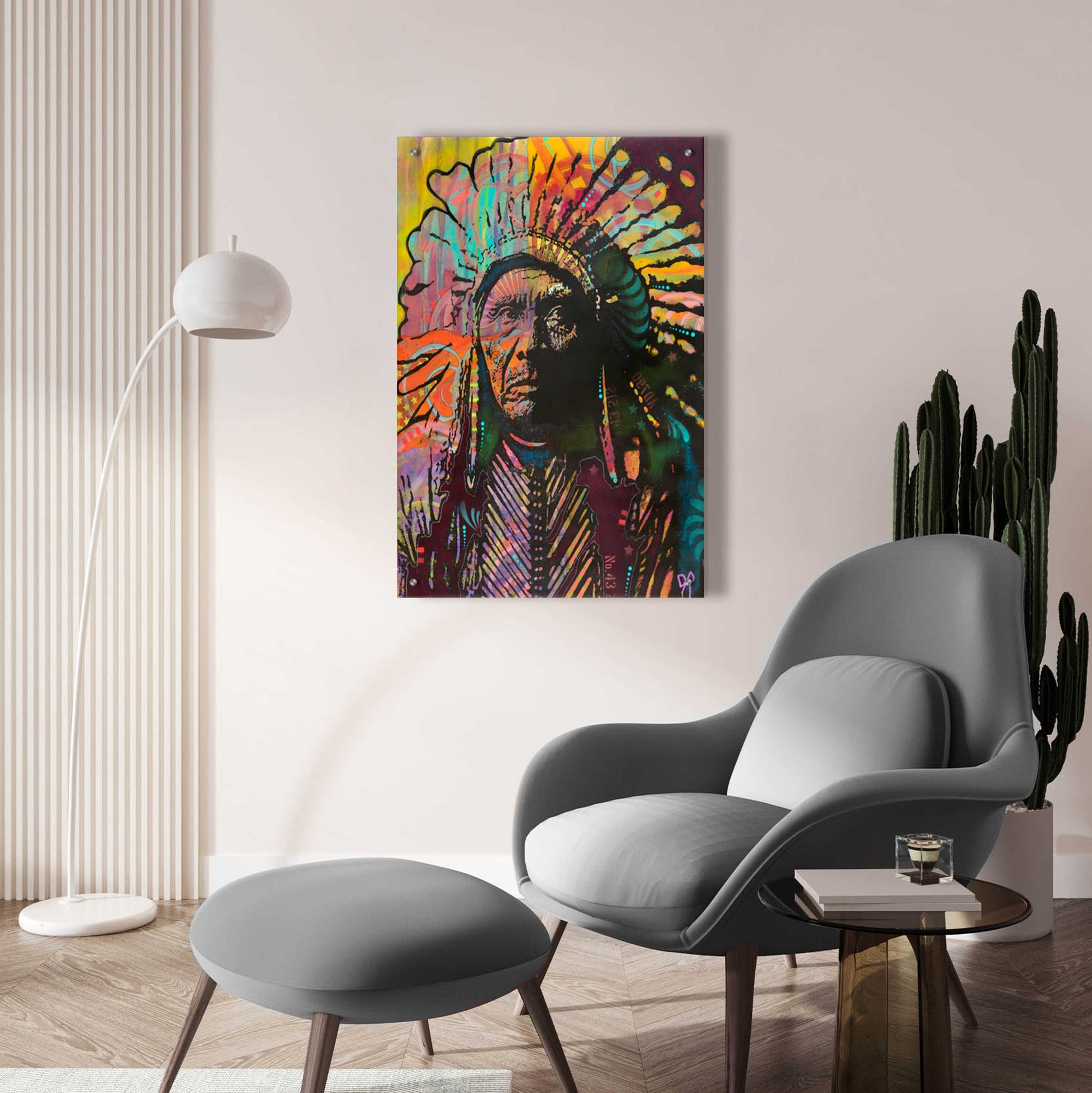 Epic Art 'Native American IV' by Dean Russo, Acrylic Glass Wall Art,24x36