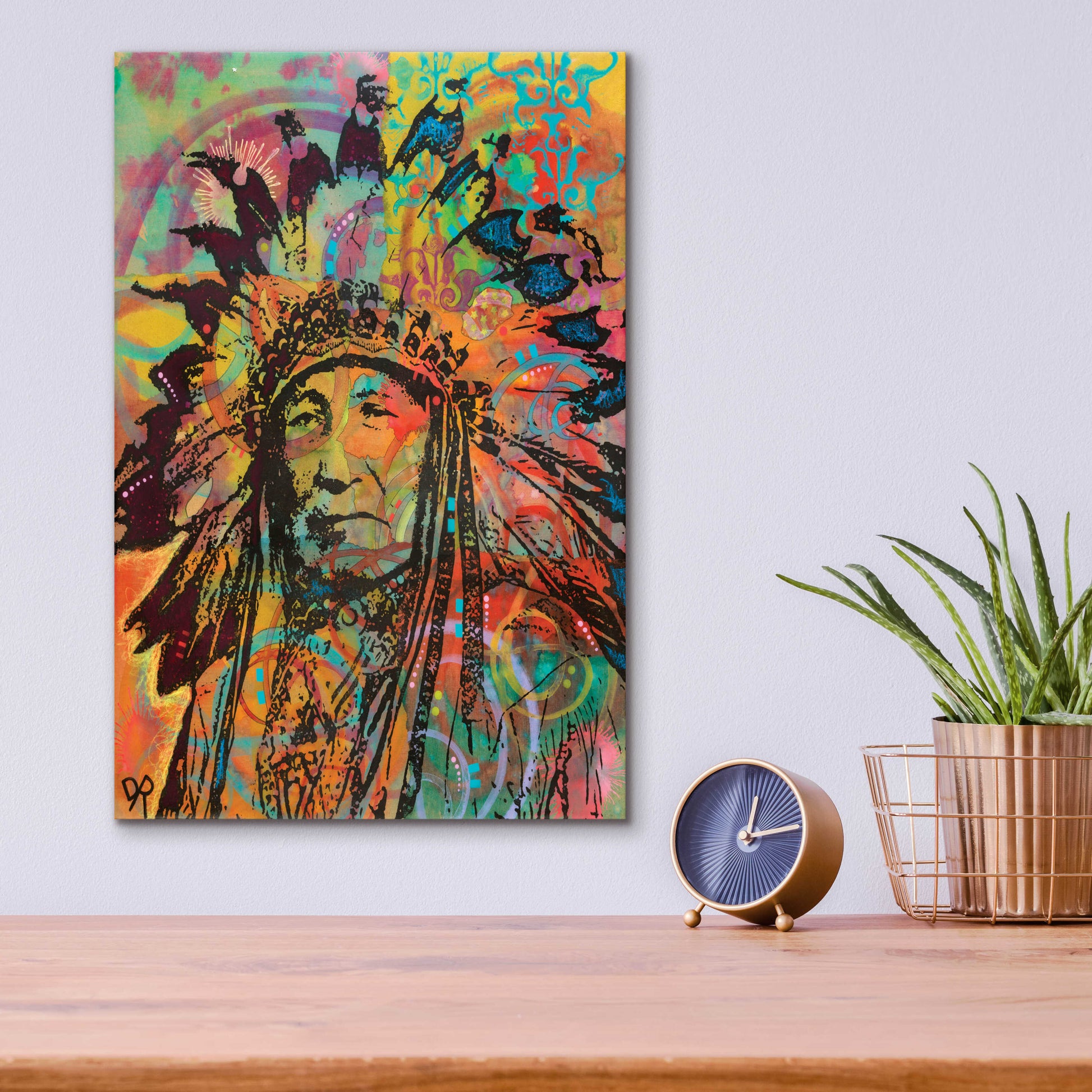 Epic Art 'Native American V' by Dean Russo, Acrylic Glass Wall Art,12x16