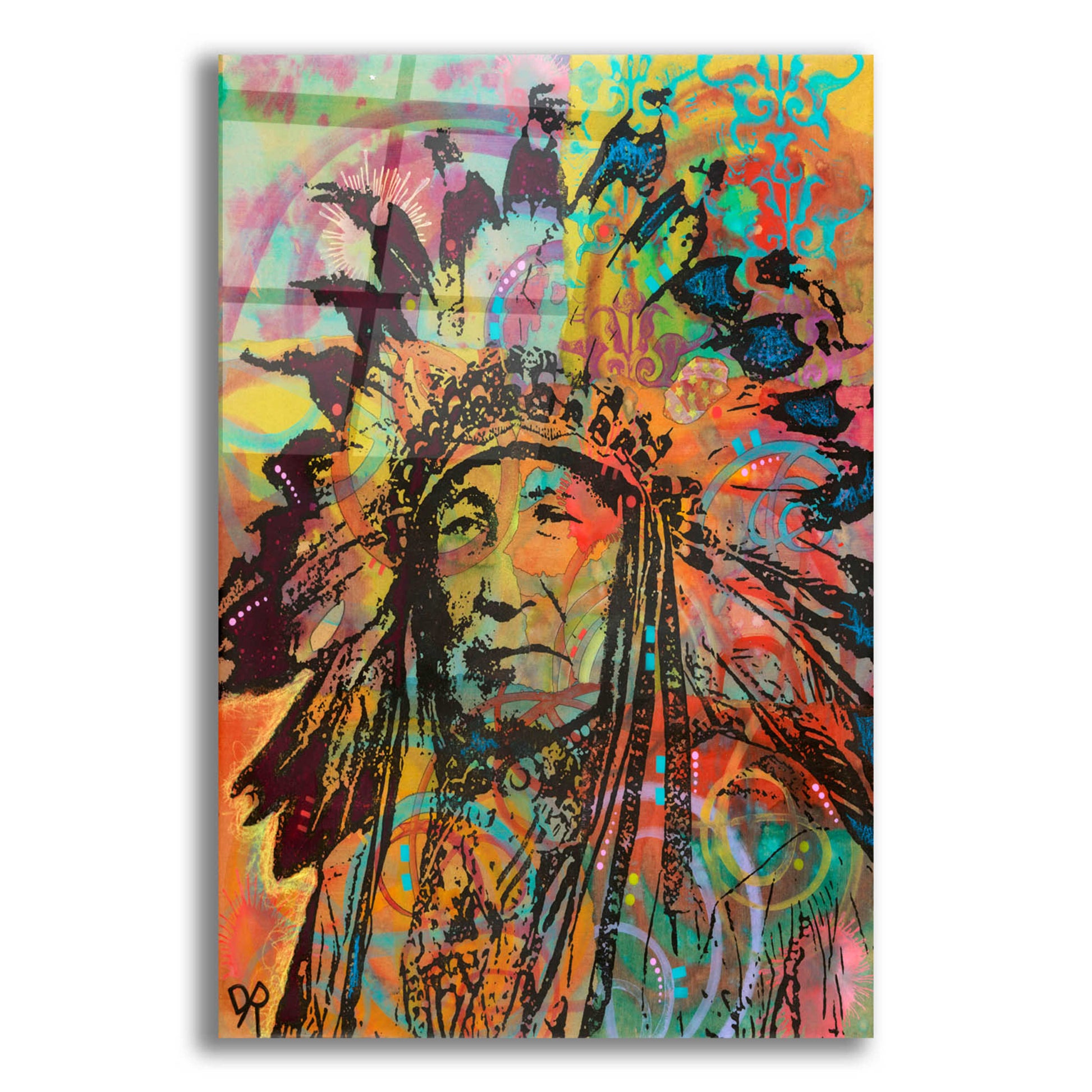 Epic Art 'Native American V' by Dean Russo, Acrylic Glass Wall Art,12x16