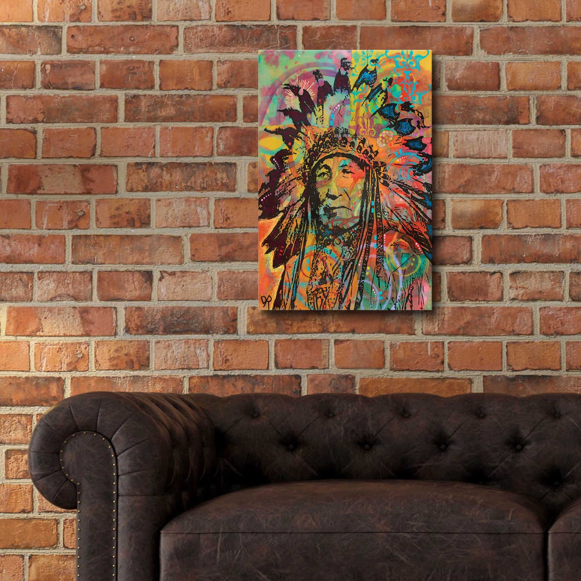 Epic Art 'Native American V' by Dean Russo, Acrylic Glass Wall Art,16x24