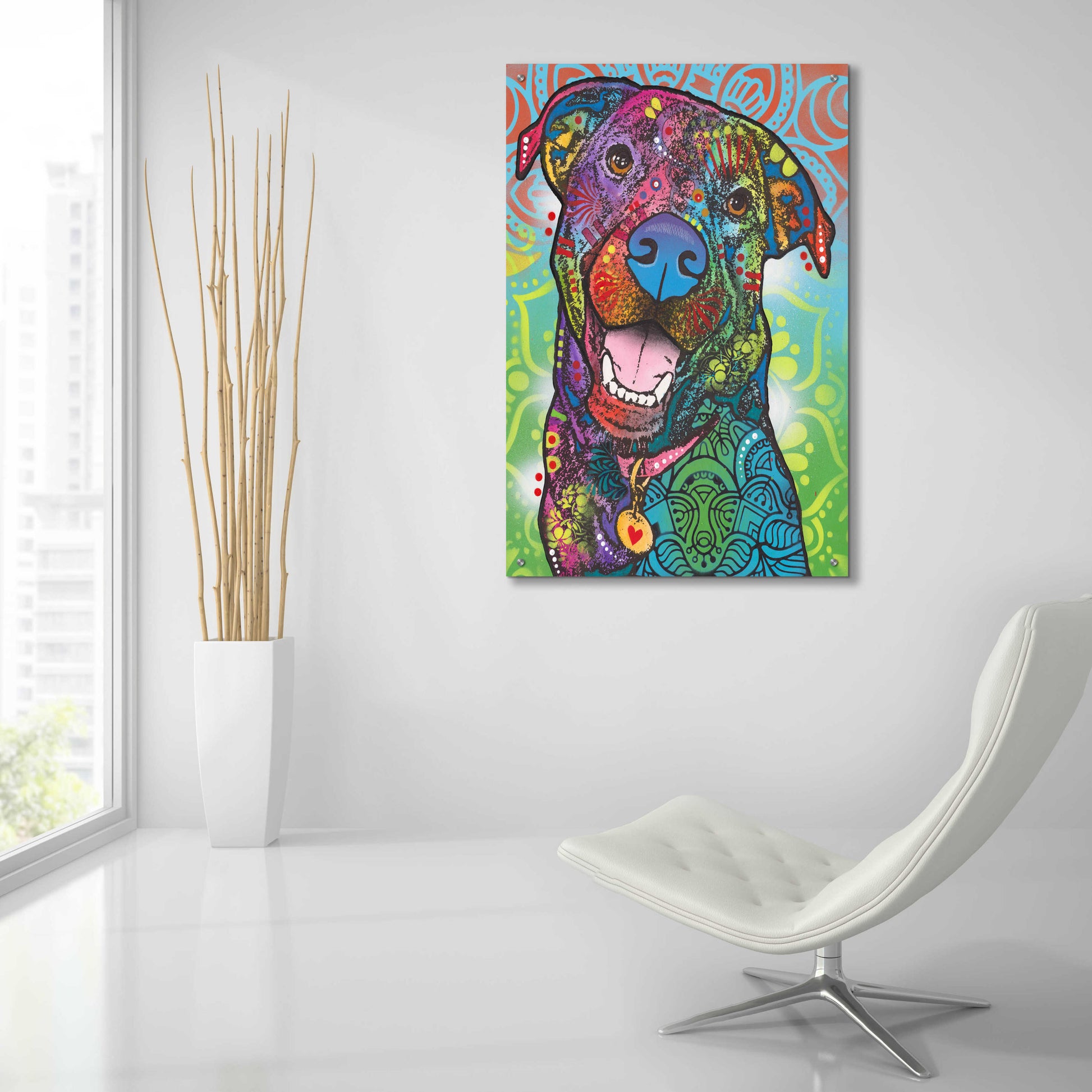 Epic Art 'Louie' by Dean Russo, Acrylic Glass Wall Art,24x36