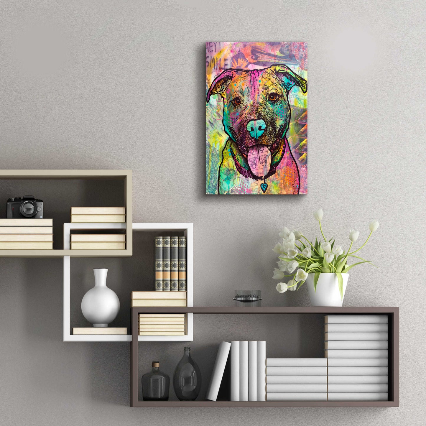 Epic Art 'Hey Smile' by Dean Russo, Acrylic Glass Wall Art,16x24