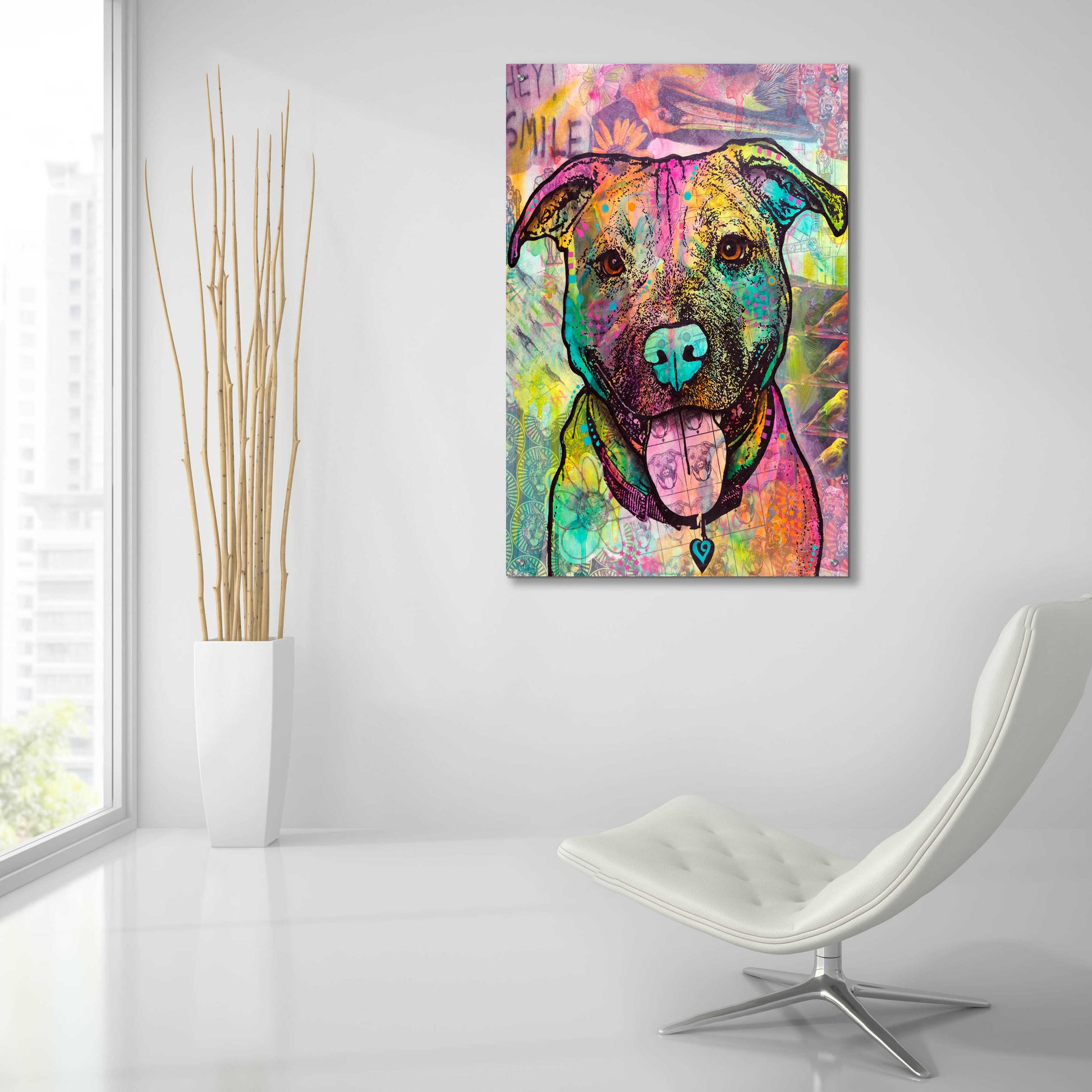 Epic Art 'Hey Smile' by Dean Russo, Acrylic Glass Wall Art,24x36