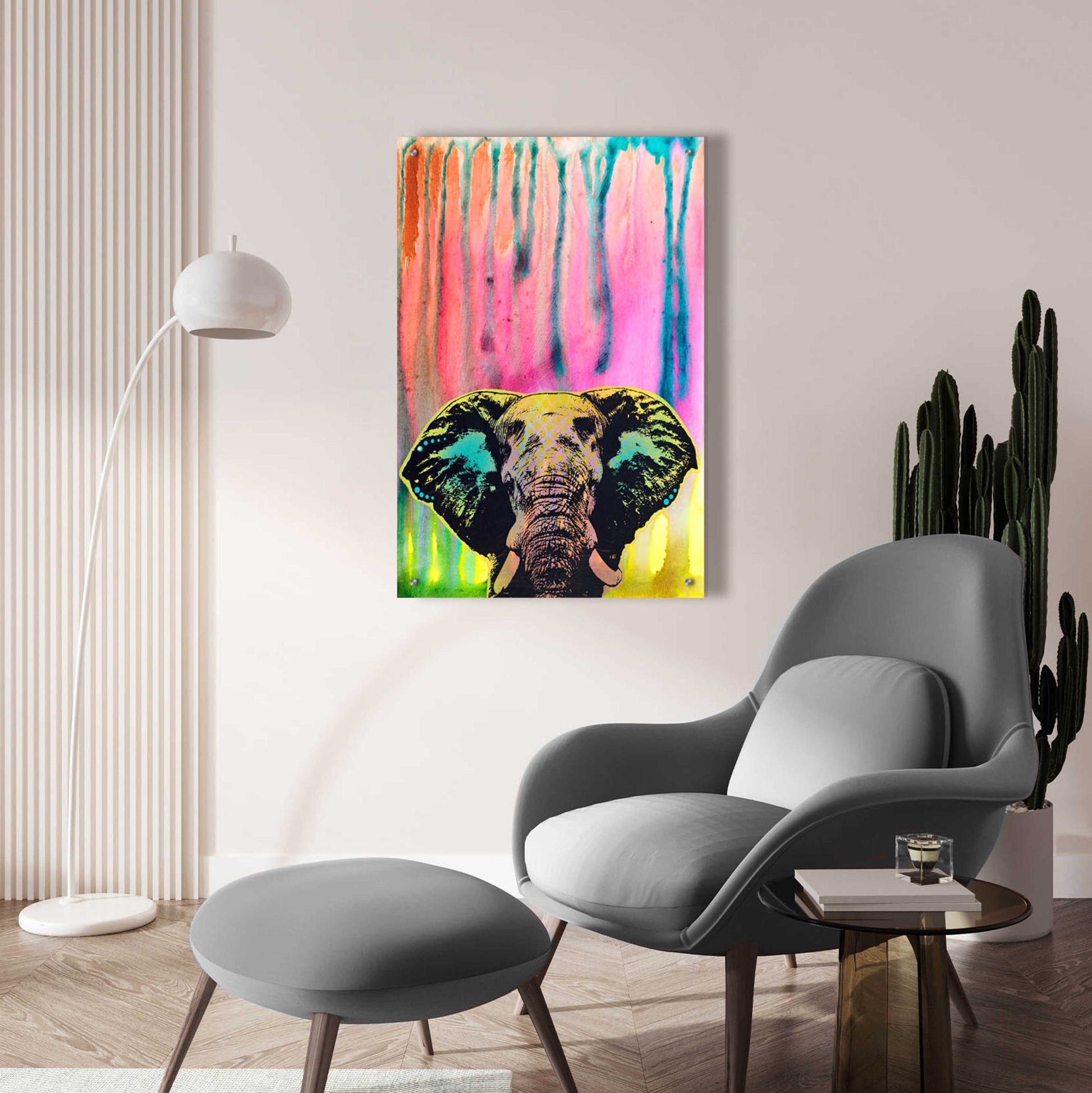 Epic Art 'Elephant 3' by Dean Russo, Acrylic Glass Wall Art,24x36