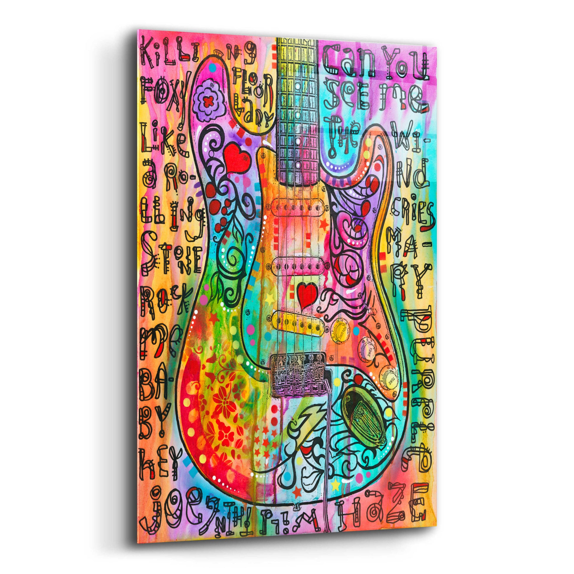Epic Art 'Jimmies Guitar' by Dean Russo, Acrylic Glass Wall Art,12x16
