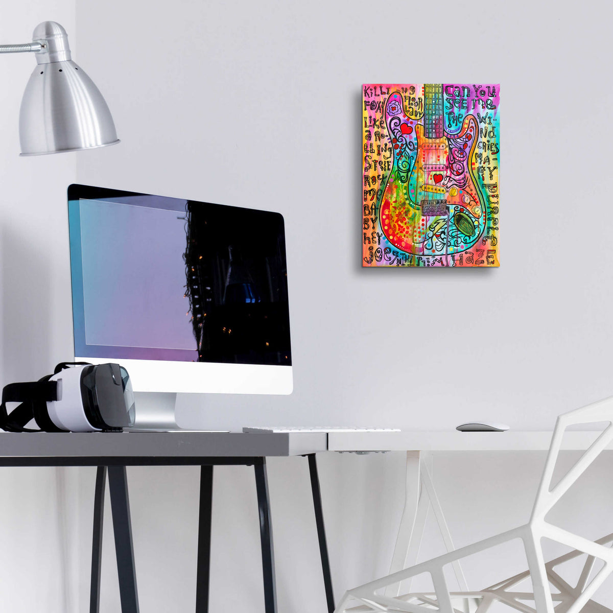 Epic Art 'Jimmies Guitar' by Dean Russo, Acrylic Glass Wall Art,12x16