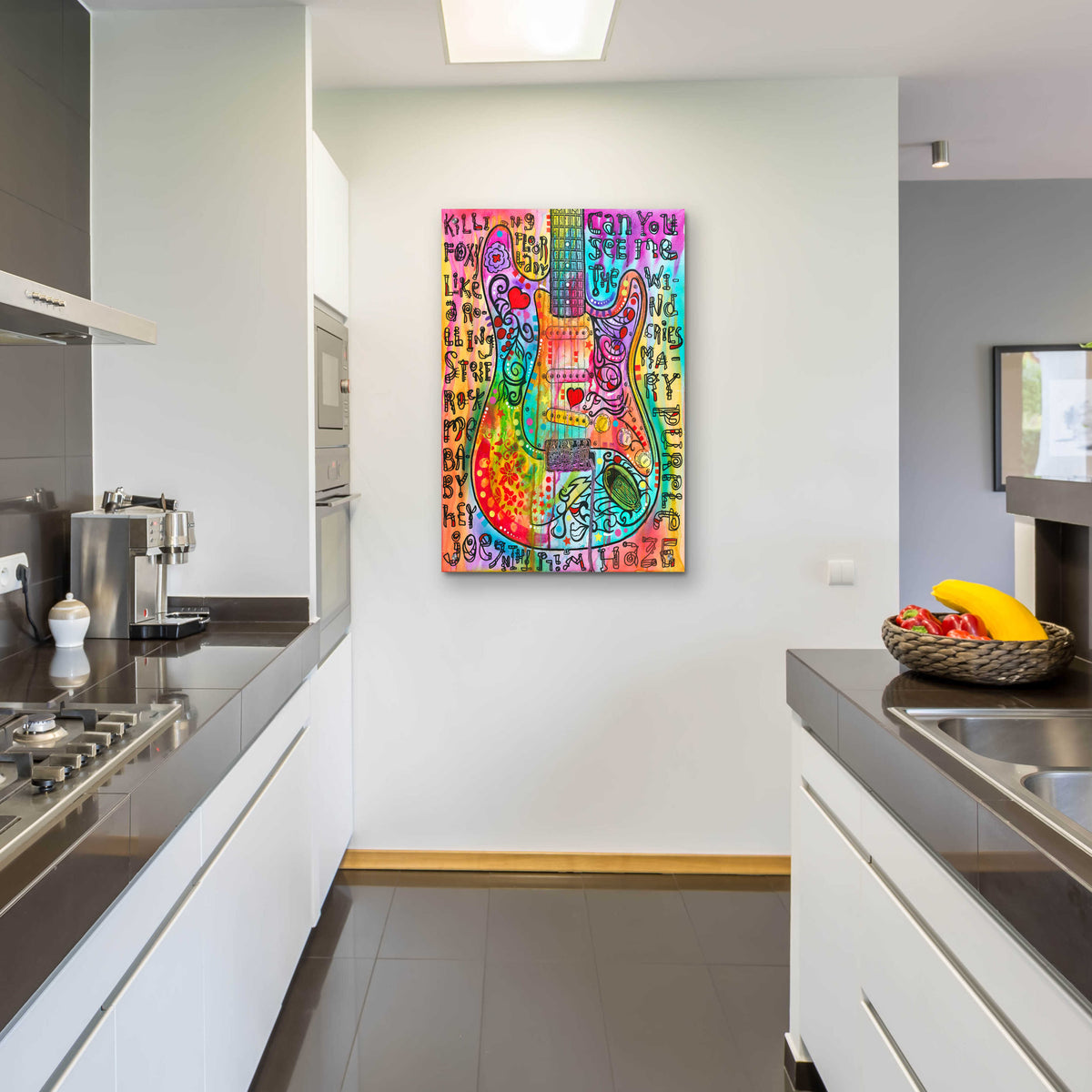 Epic Art 'Jimmies Guitar' by Dean Russo, Acrylic Glass Wall Art,24x36