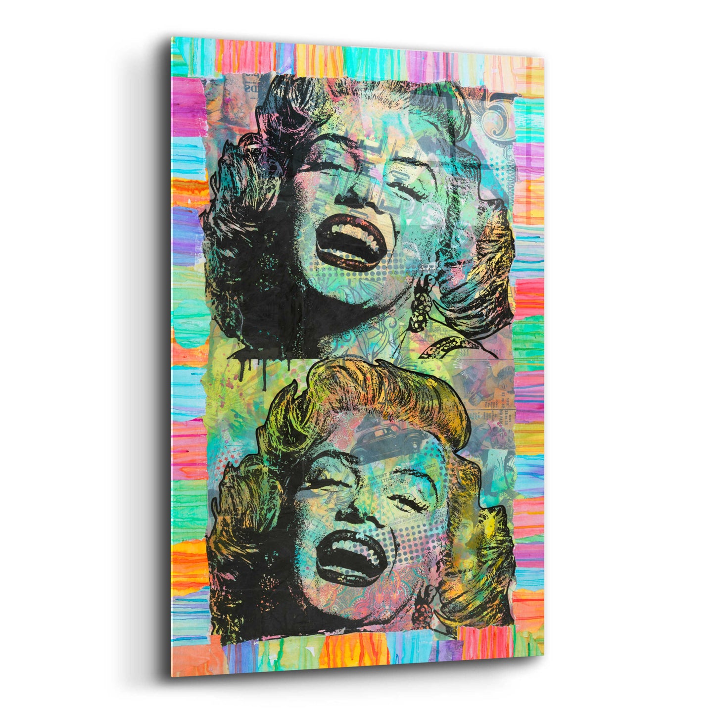 Epic Art 'Two Marilyns' by Dean Russo, Acrylic Glass Wall Art,12x16