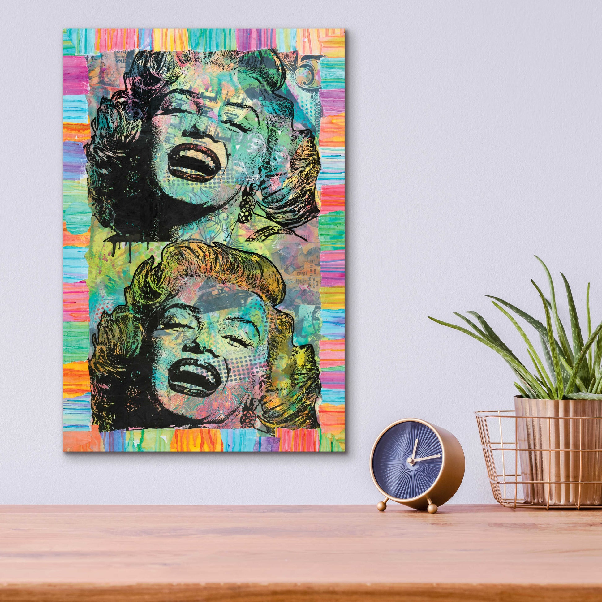 Epic Art 'Two Marilyns' by Dean Russo, Acrylic Glass Wall Art,12x16