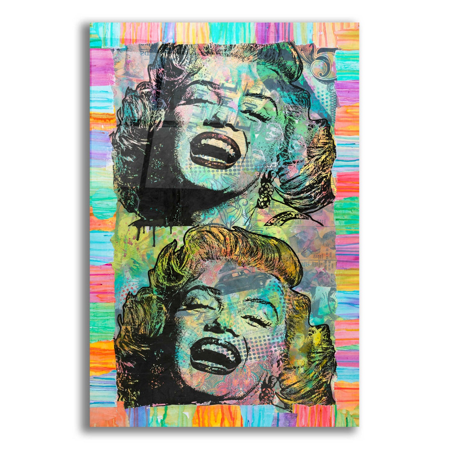 Epic Art 'Two Marilyns' by Dean Russo, Acrylic Glass Wall Art,12x16