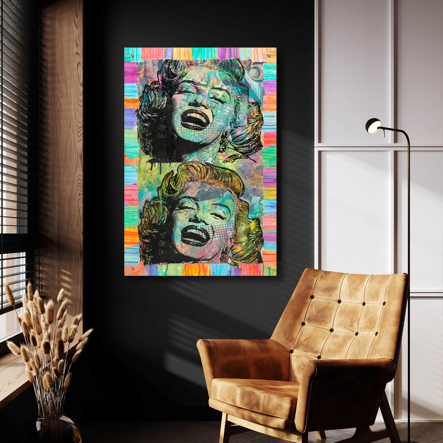 Epic Art 'Two Marilyns' by Dean Russo, Acrylic Glass Wall Art,24x36