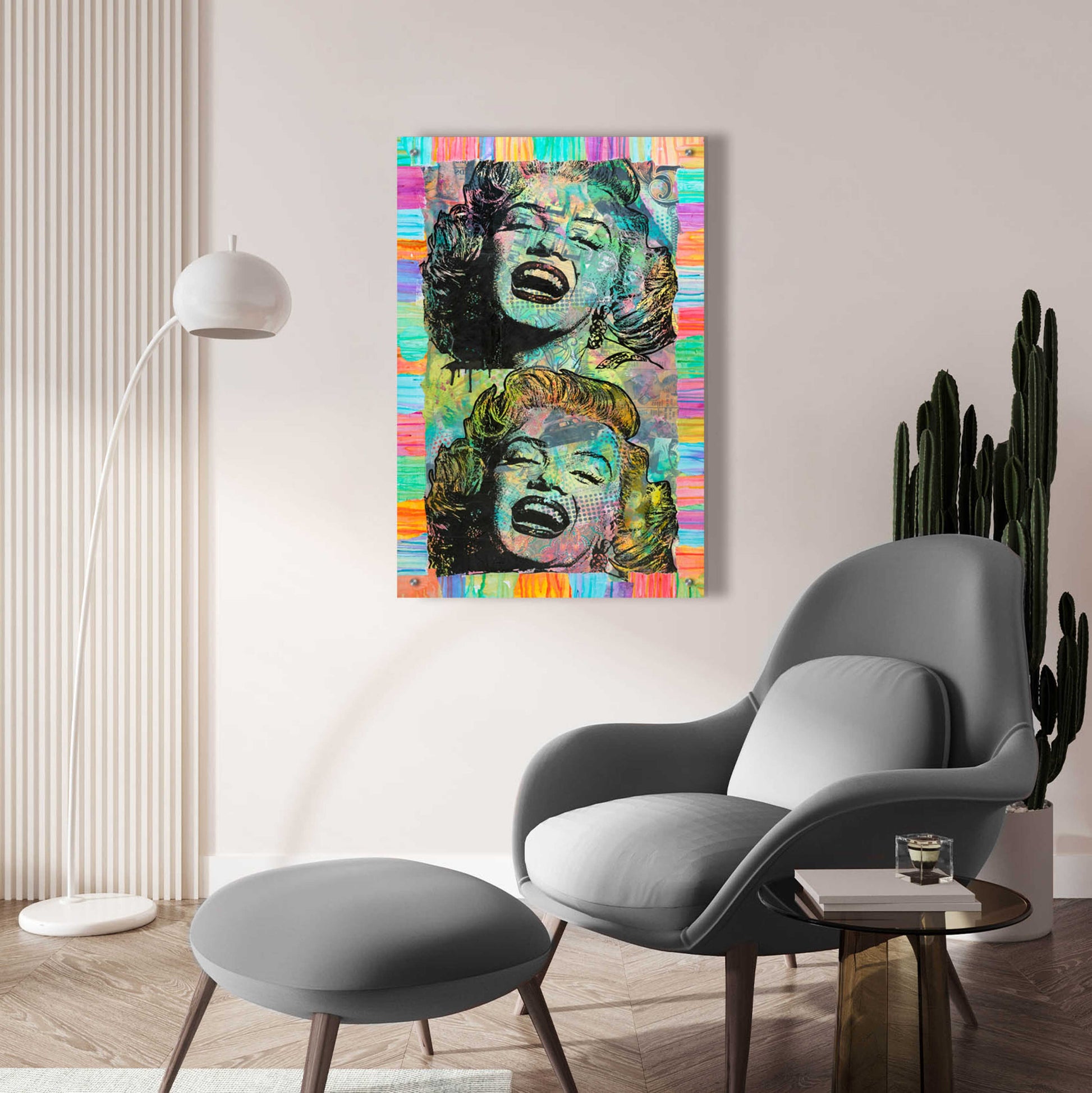 Epic Art 'Two Marilyns' by Dean Russo, Acrylic Glass Wall Art,24x36