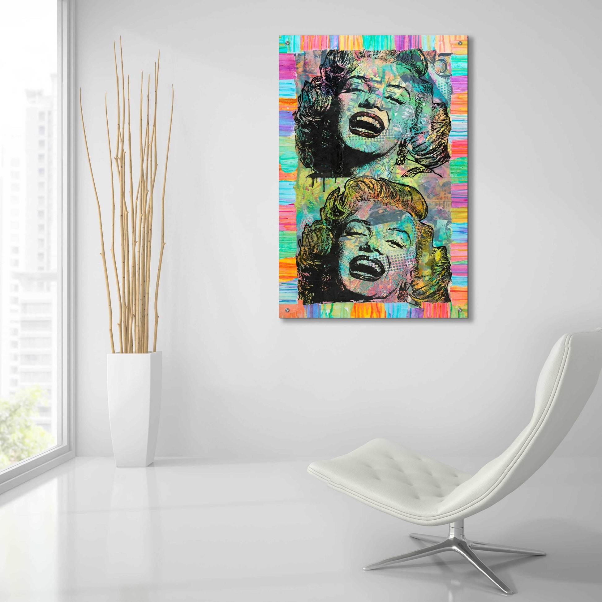 Epic Art 'Two Marilyns' by Dean Russo, Acrylic Glass Wall Art,24x36