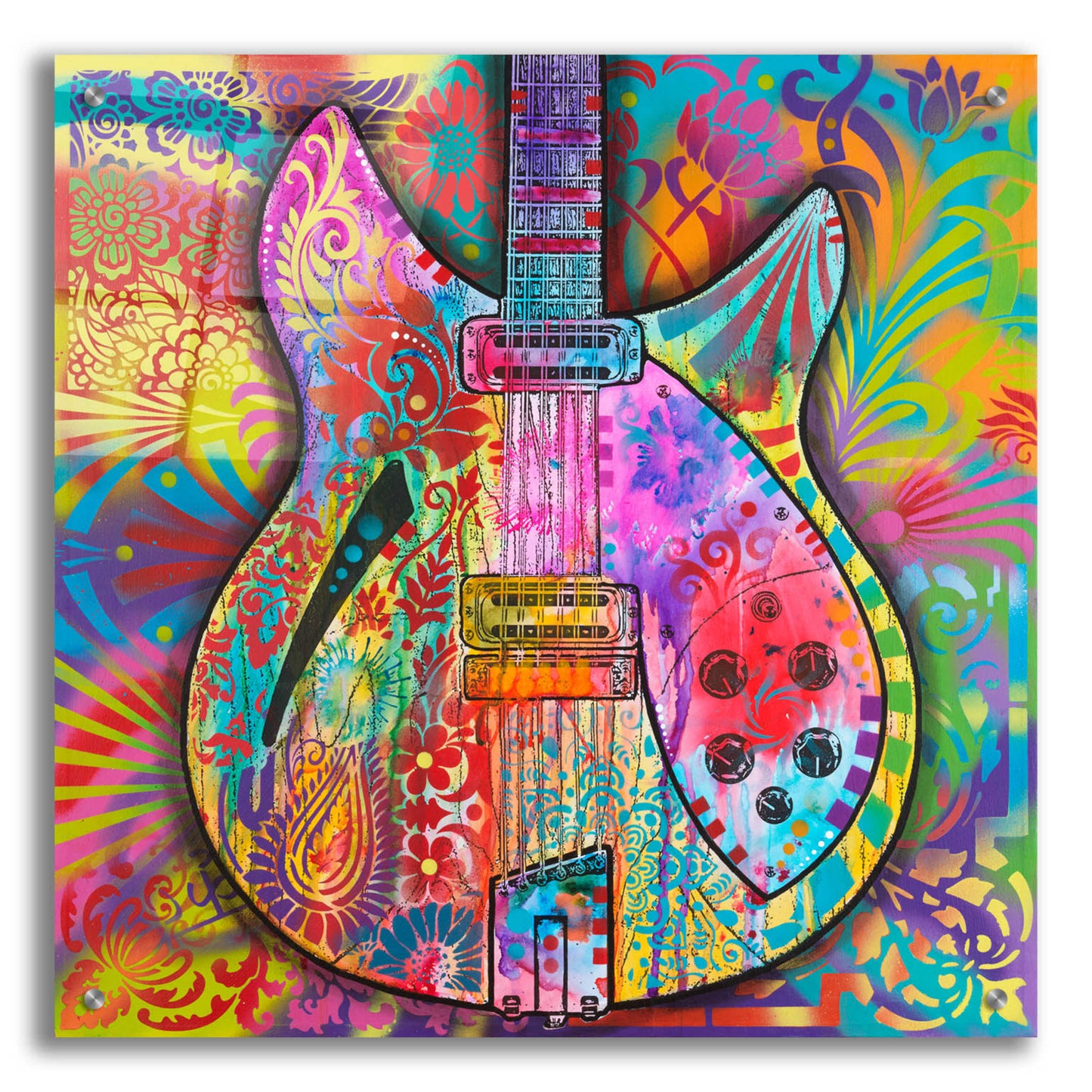 Epic Art 'Vintage 12 String' by Dean Russo, Acrylic Glass Wall Art,24x24