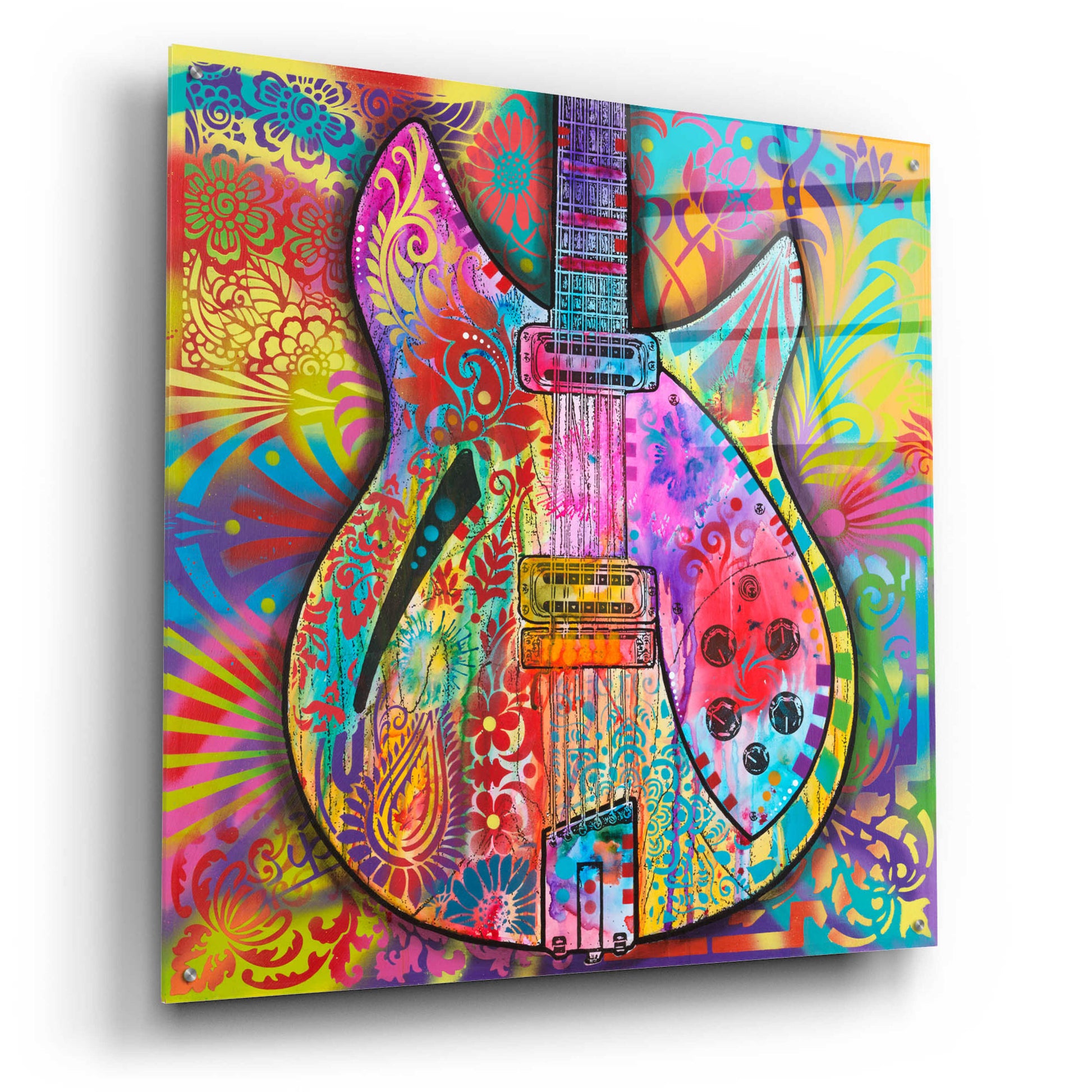 Epic Art 'Vintage 12 String' by Dean Russo, Acrylic Glass Wall Art,36x36