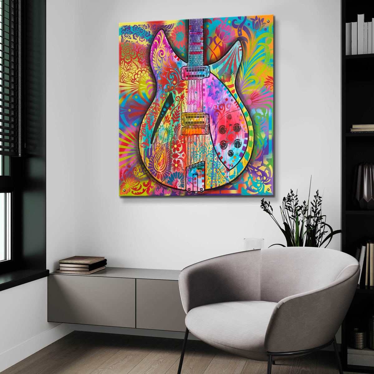 Epic Art 'Vintage 12 String' by Dean Russo, Acrylic Glass Wall Art,36x36
