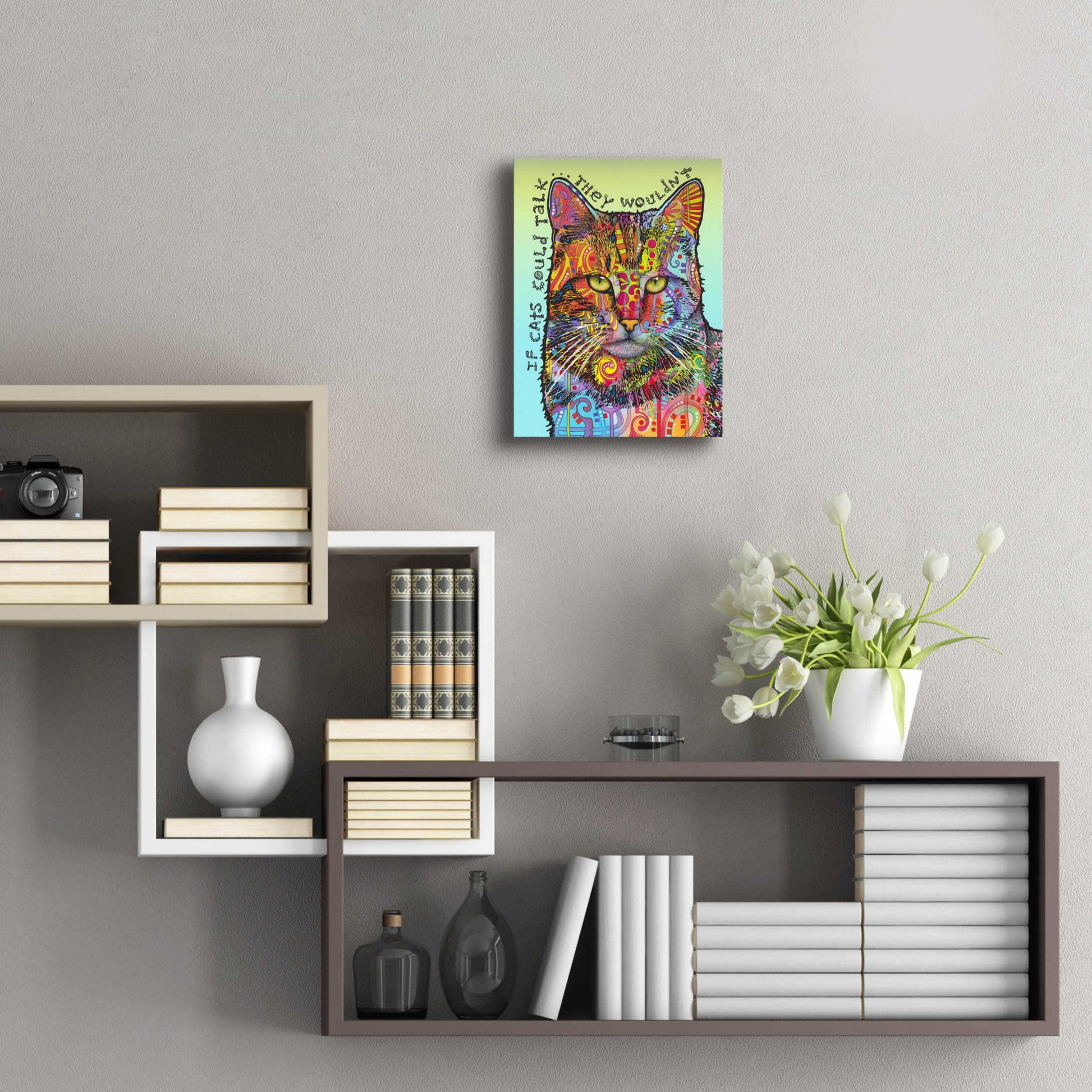 Epic Art 'If Cats Could Talk' by Dean Russo, Acrylic Glass Wall Art,12x16