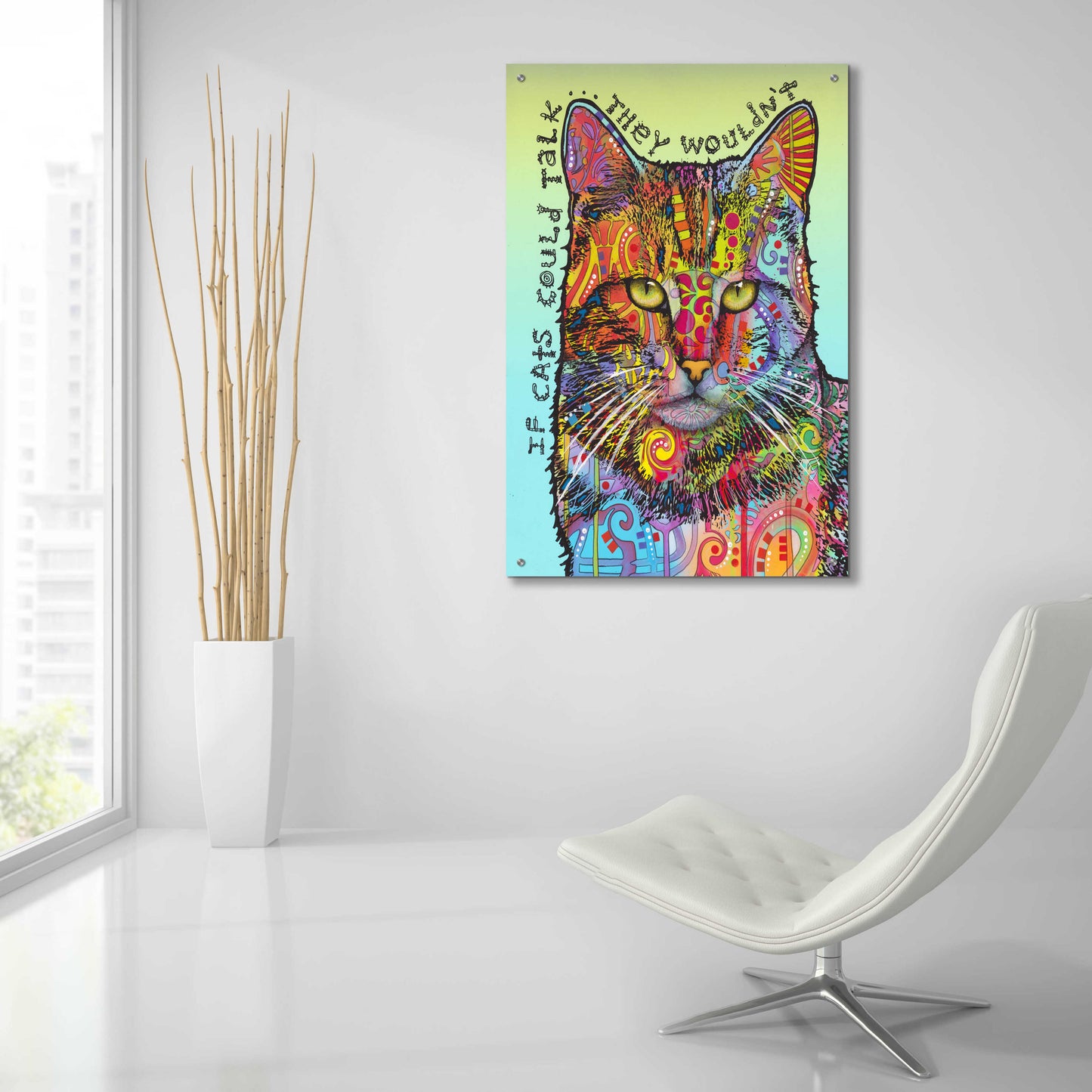 Epic Art 'If Cats Could Talk' by Dean Russo, Acrylic Glass Wall Art,24x36