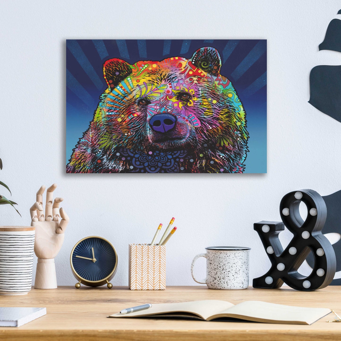 Epic Art 'Grizz' by Dean Russo, Acrylic Glass Wall Art,16x12